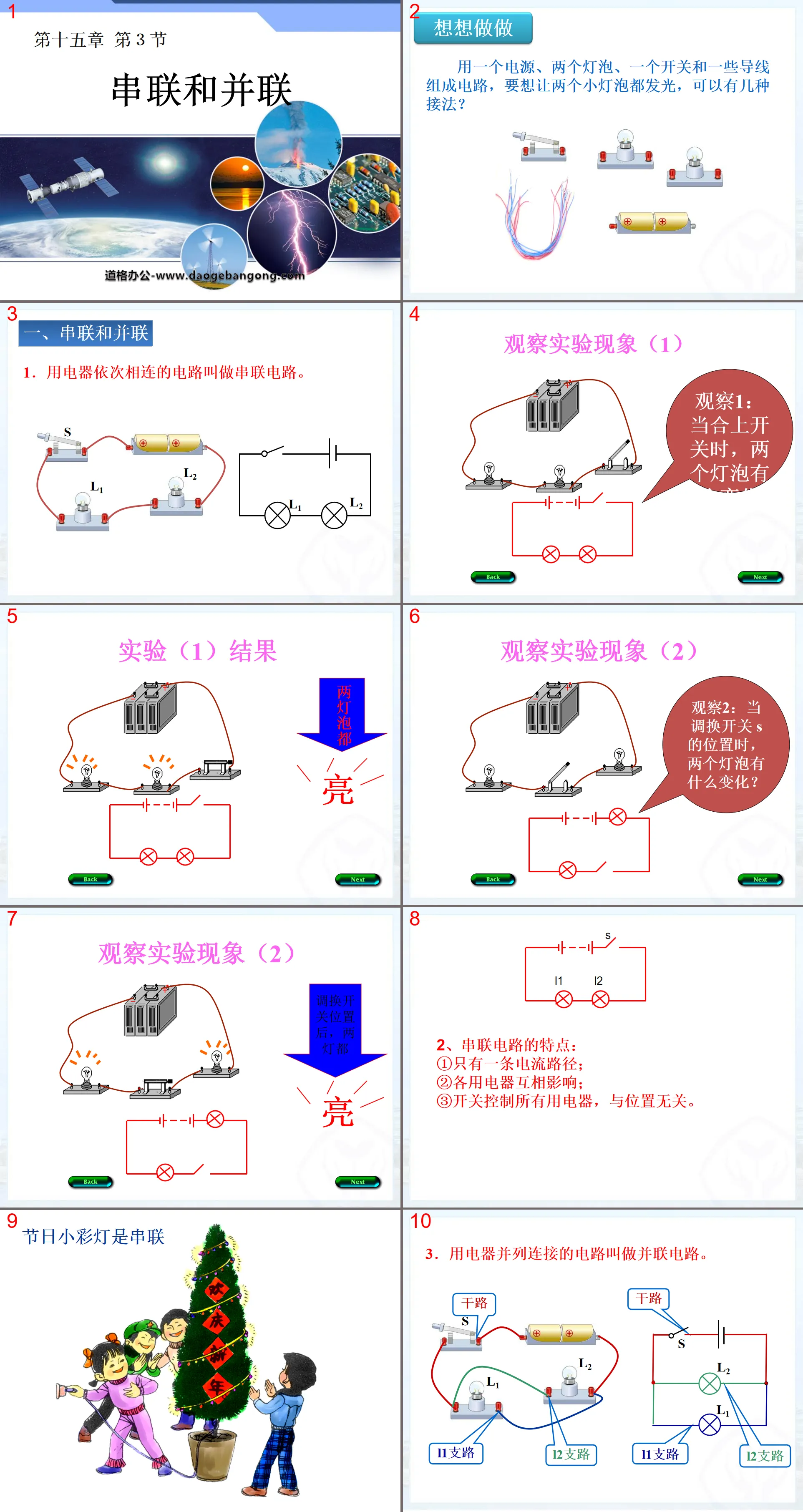 "Series and Parallel Connection" Current and Circuit PPT Courseware 2