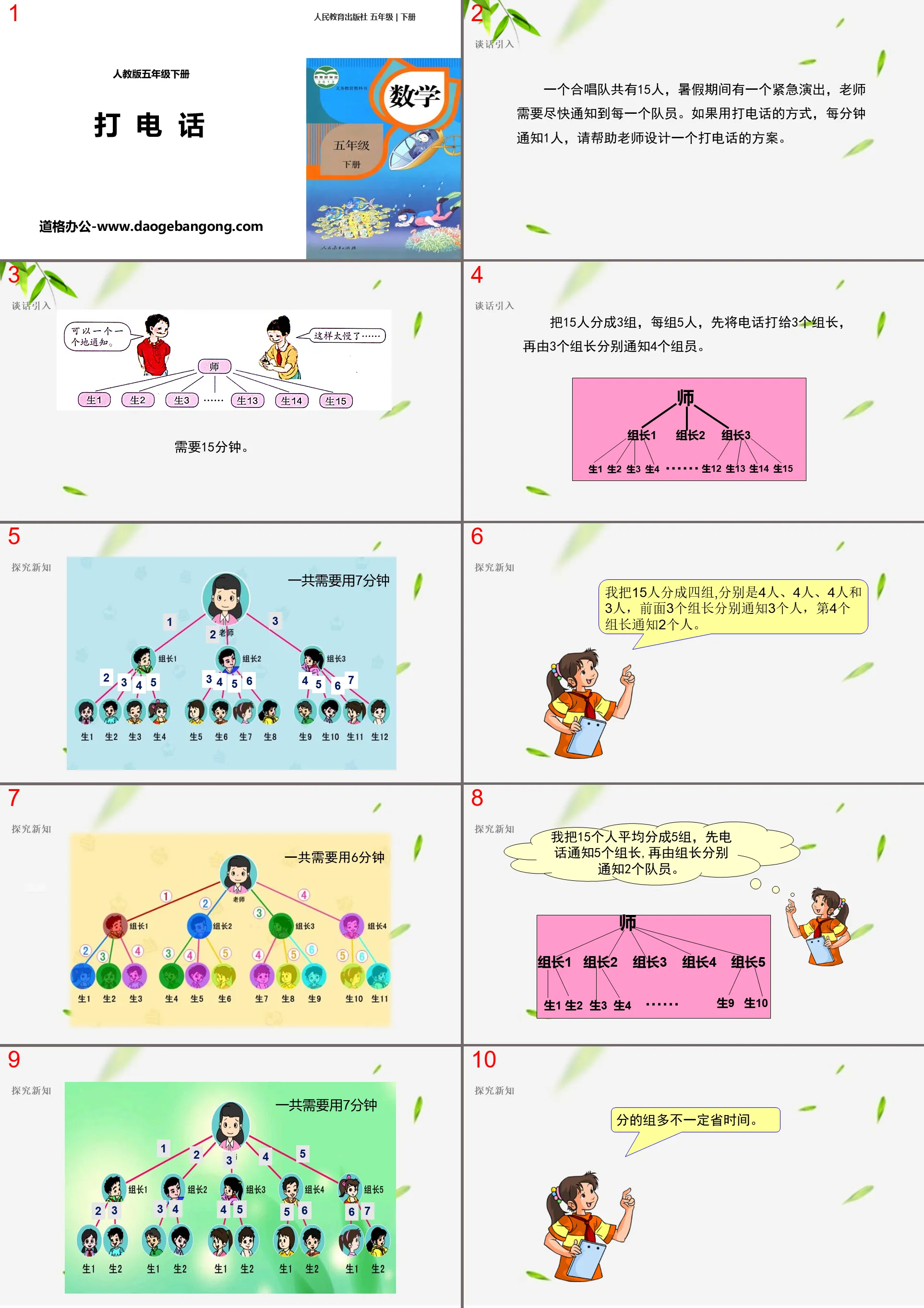 "Téléphone" Addition et soustraction de fractions PPT