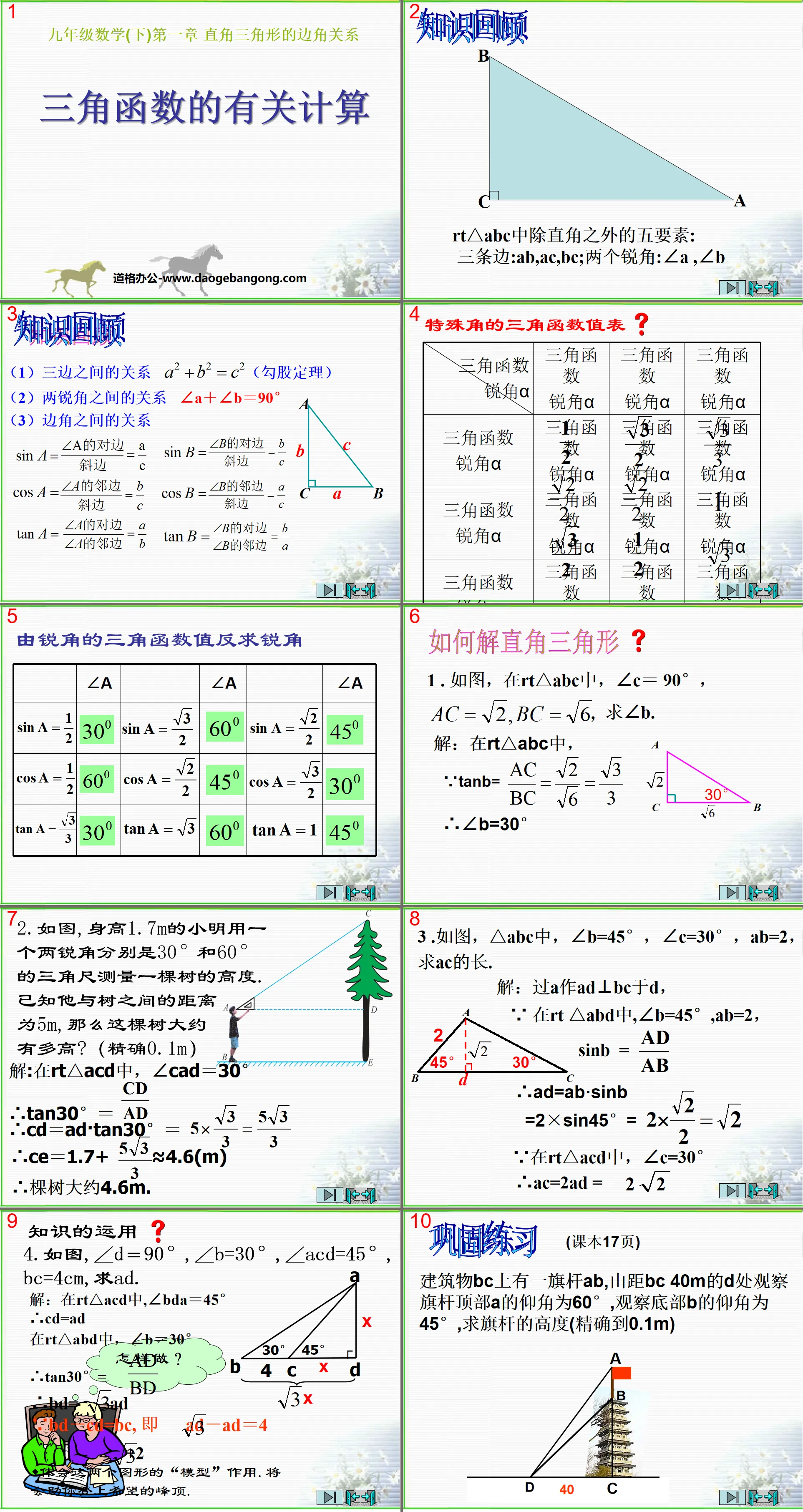 《三角函数的有关计算》直角三角形的边角关系PPT课件2
