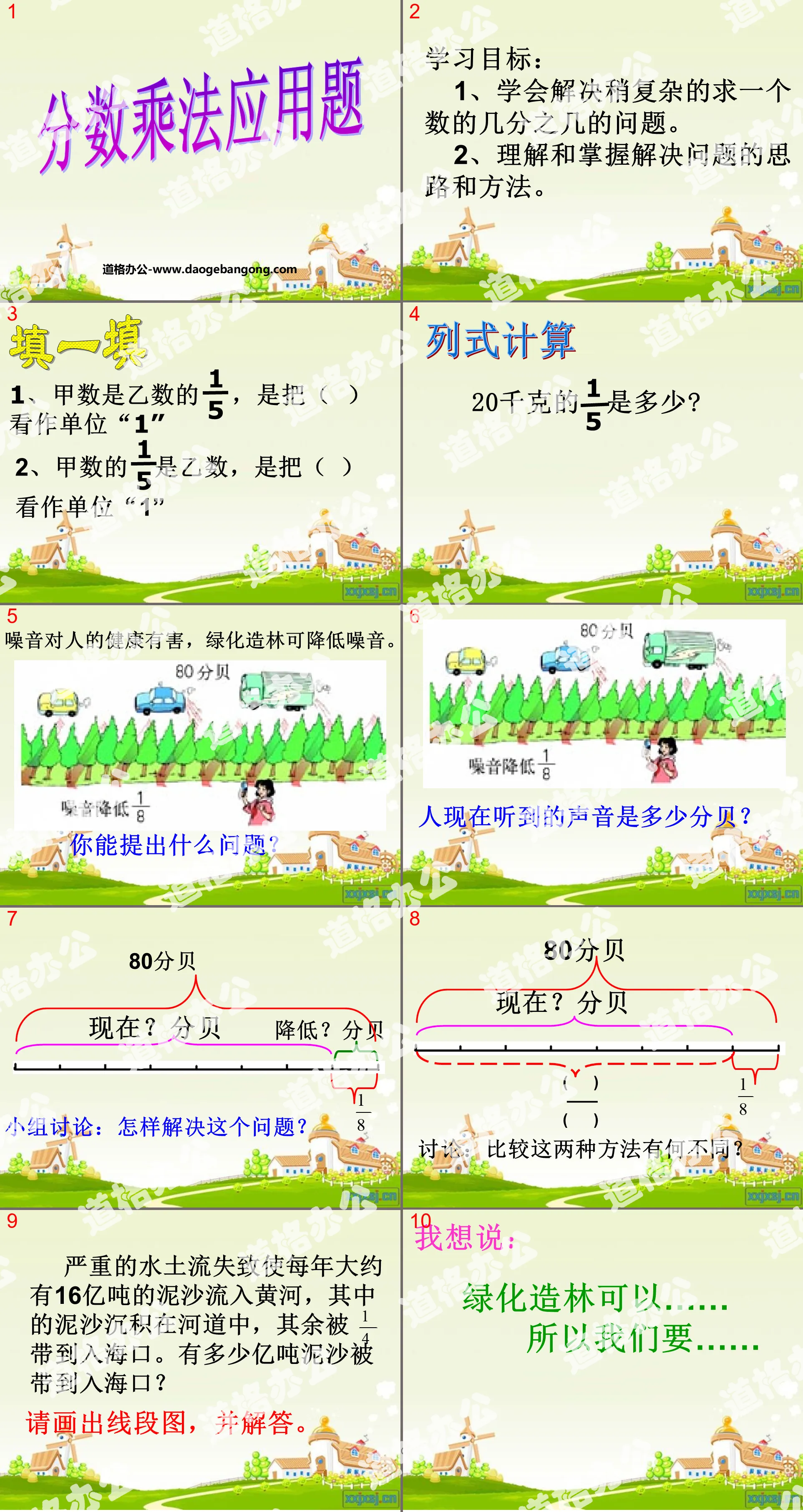 《稍複雜的分數乘法應用題》分數四則混合運算PPT課件