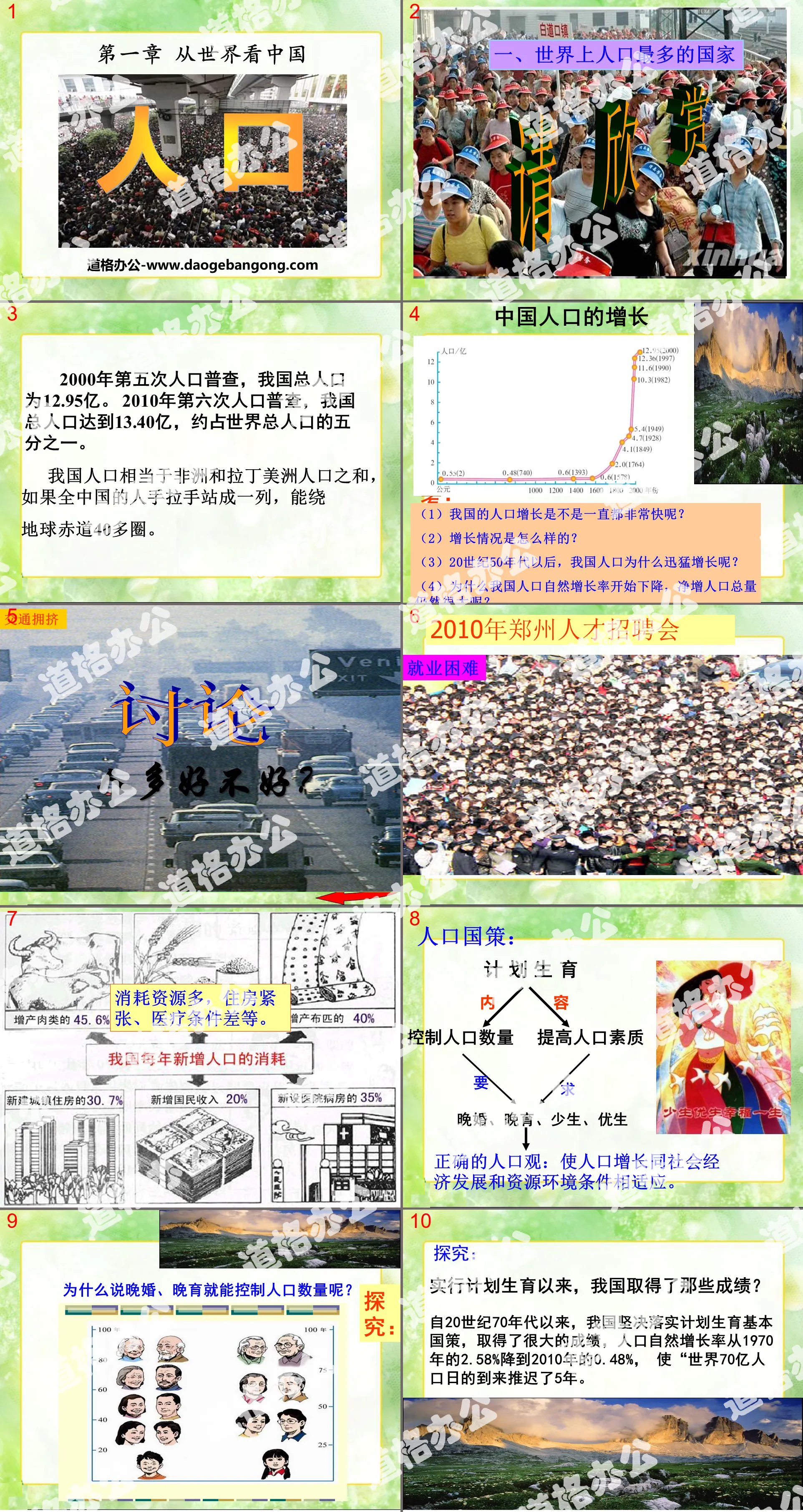 "Population" View China from the World PPT Courseware 2
