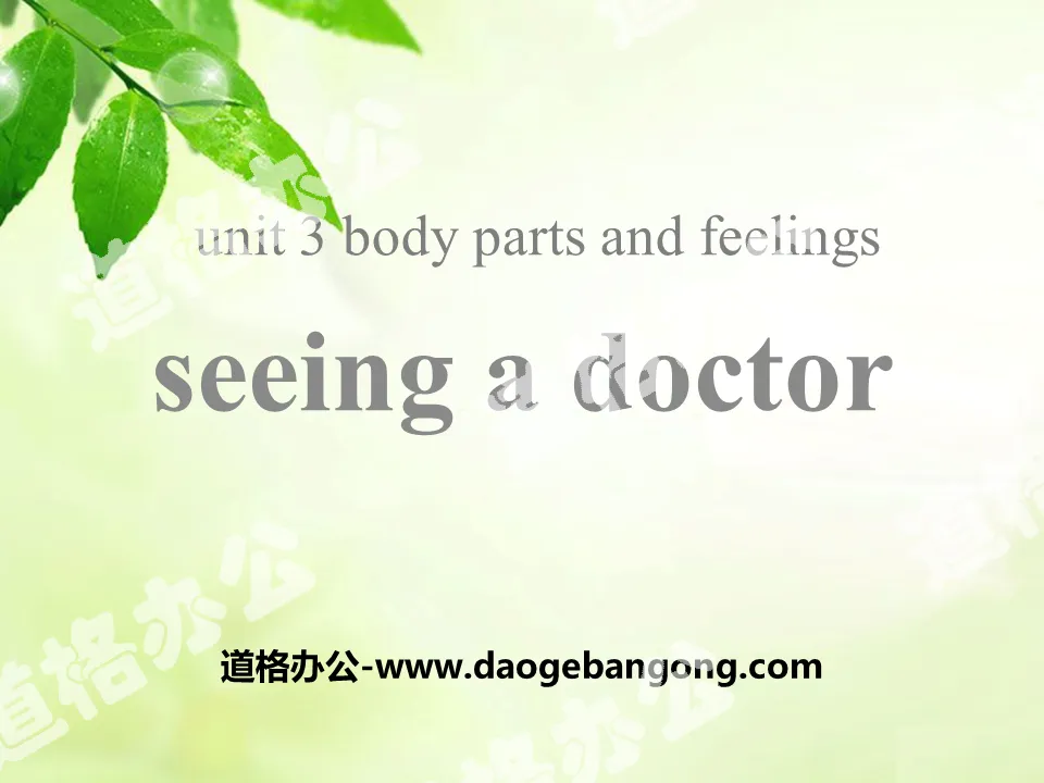 "Seeing a Doctor" Body Parts and Feelings PPT