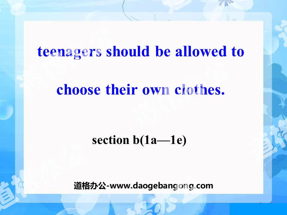 "Teenagers should be allowed to choose their own clothes" PPT courseware 16