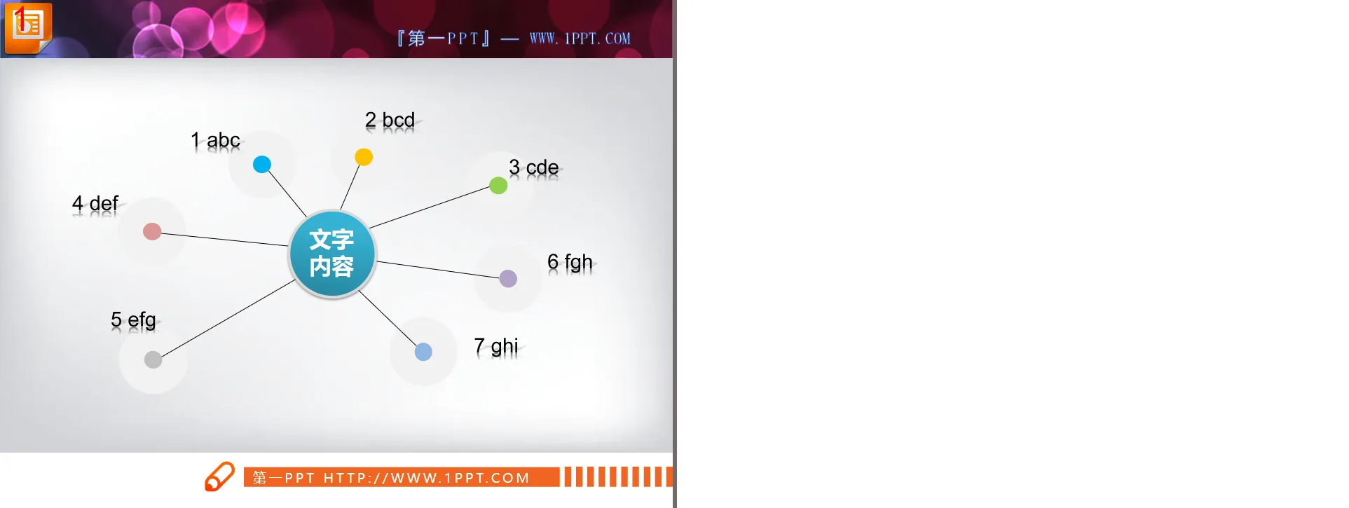 Modèle de graphique PPT de relation de diffusion simple mais pratique