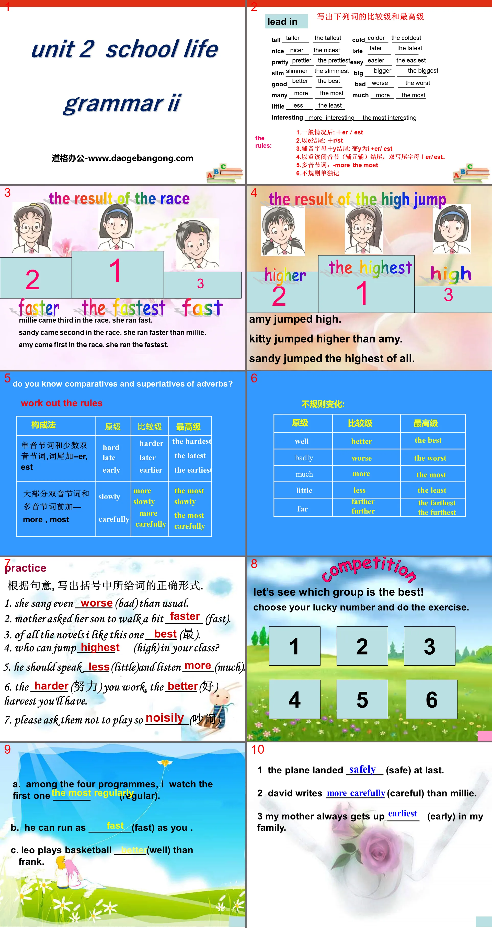 "School life"GrammarPPT courseware