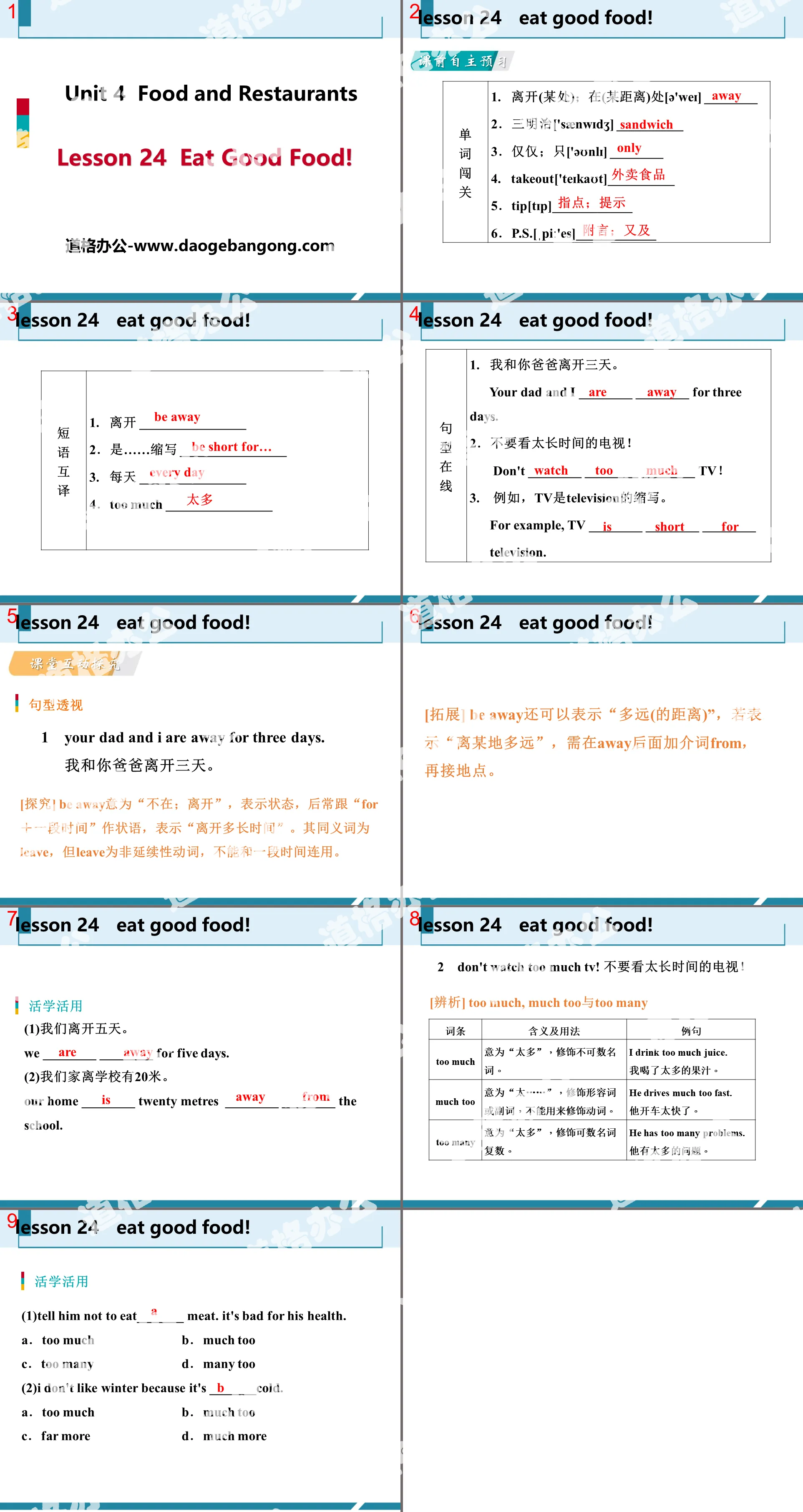 《Eat Good Food!》Food and Restaurants PPT教学课件
