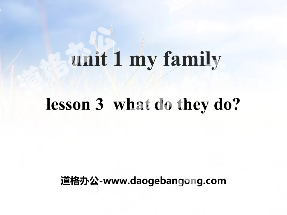 "What Do They Do?" My Family PPT courseware