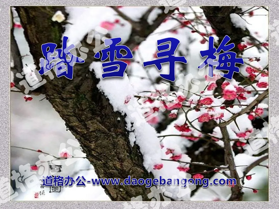 "Walking in the Snow to Seek Plum Blossoms" PPT Courseware 4