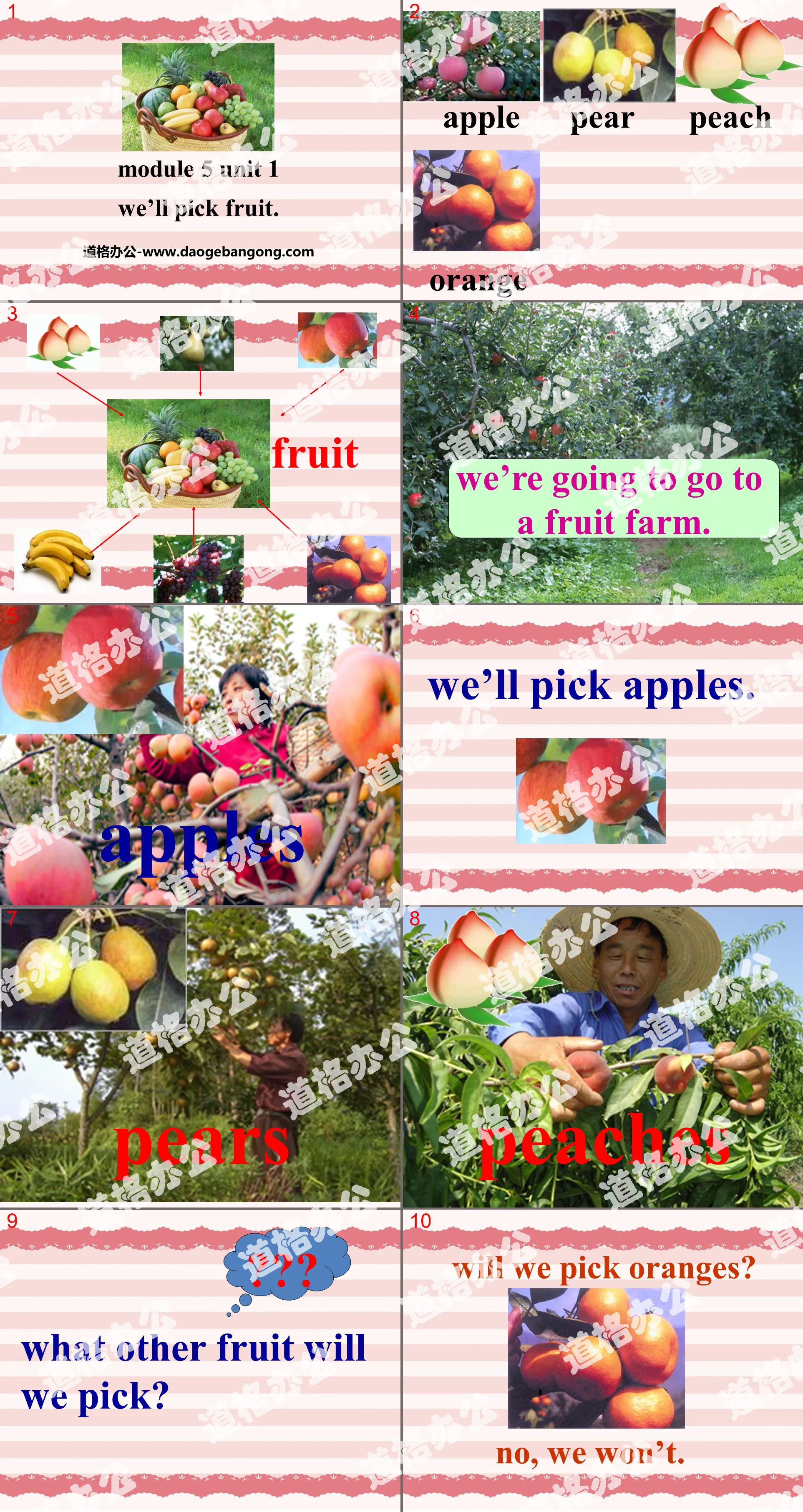 "We'll pick fruit" PPT courseware 2