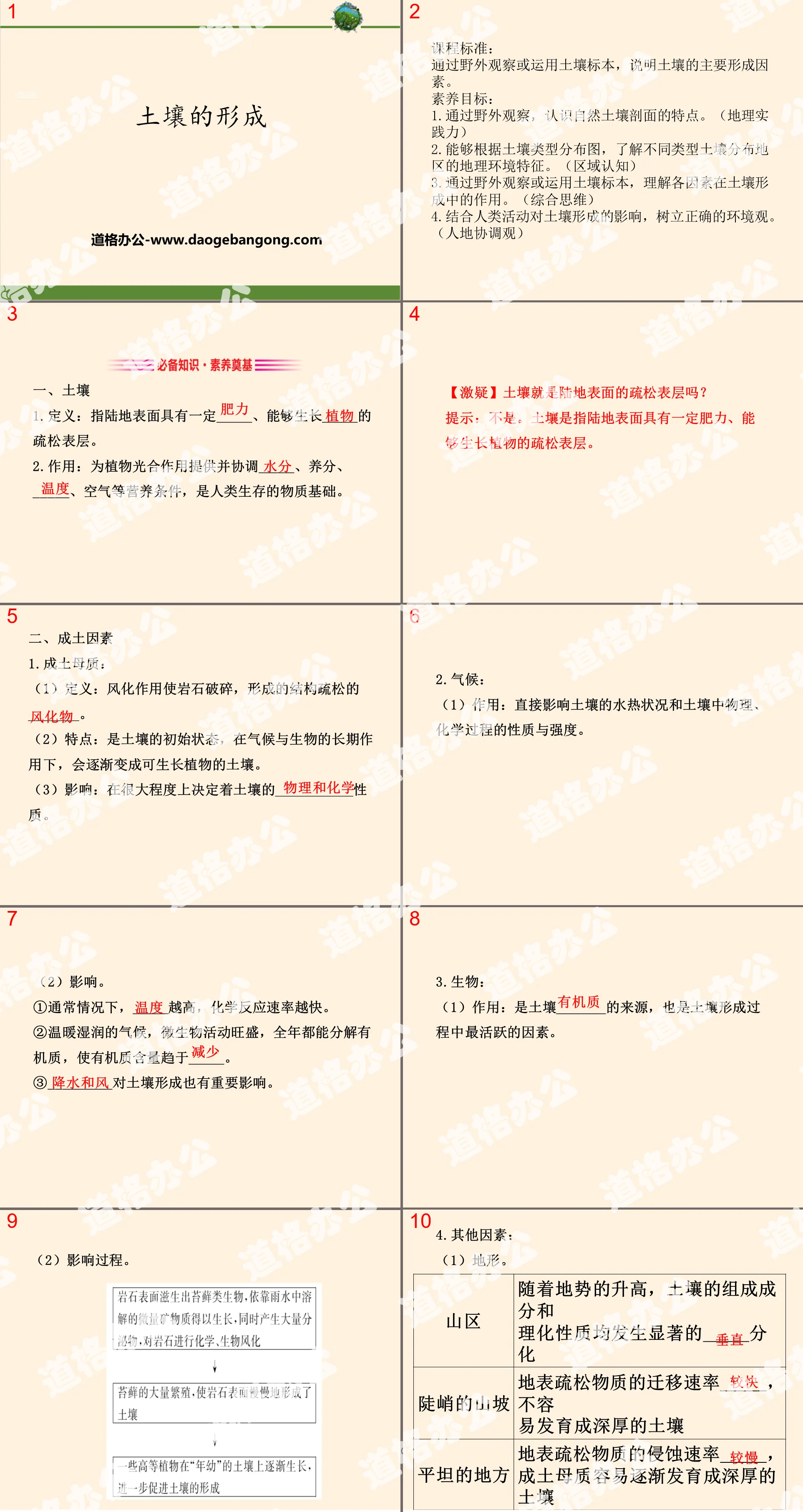 《土壤的形成》地球上的植被與土壤PPT下載