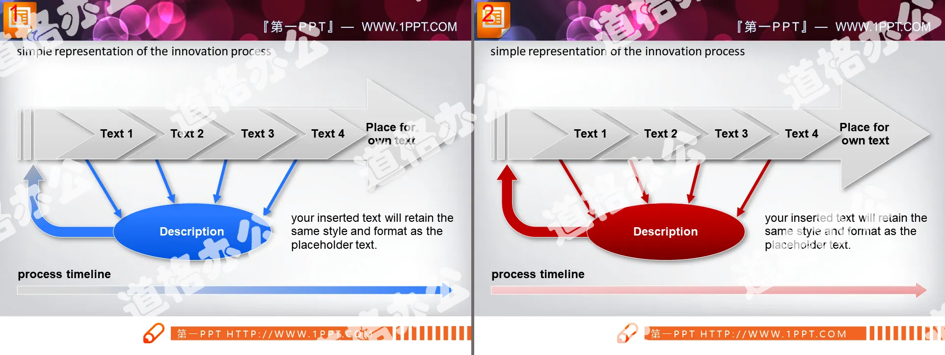 PPT flow chart chart material with node description