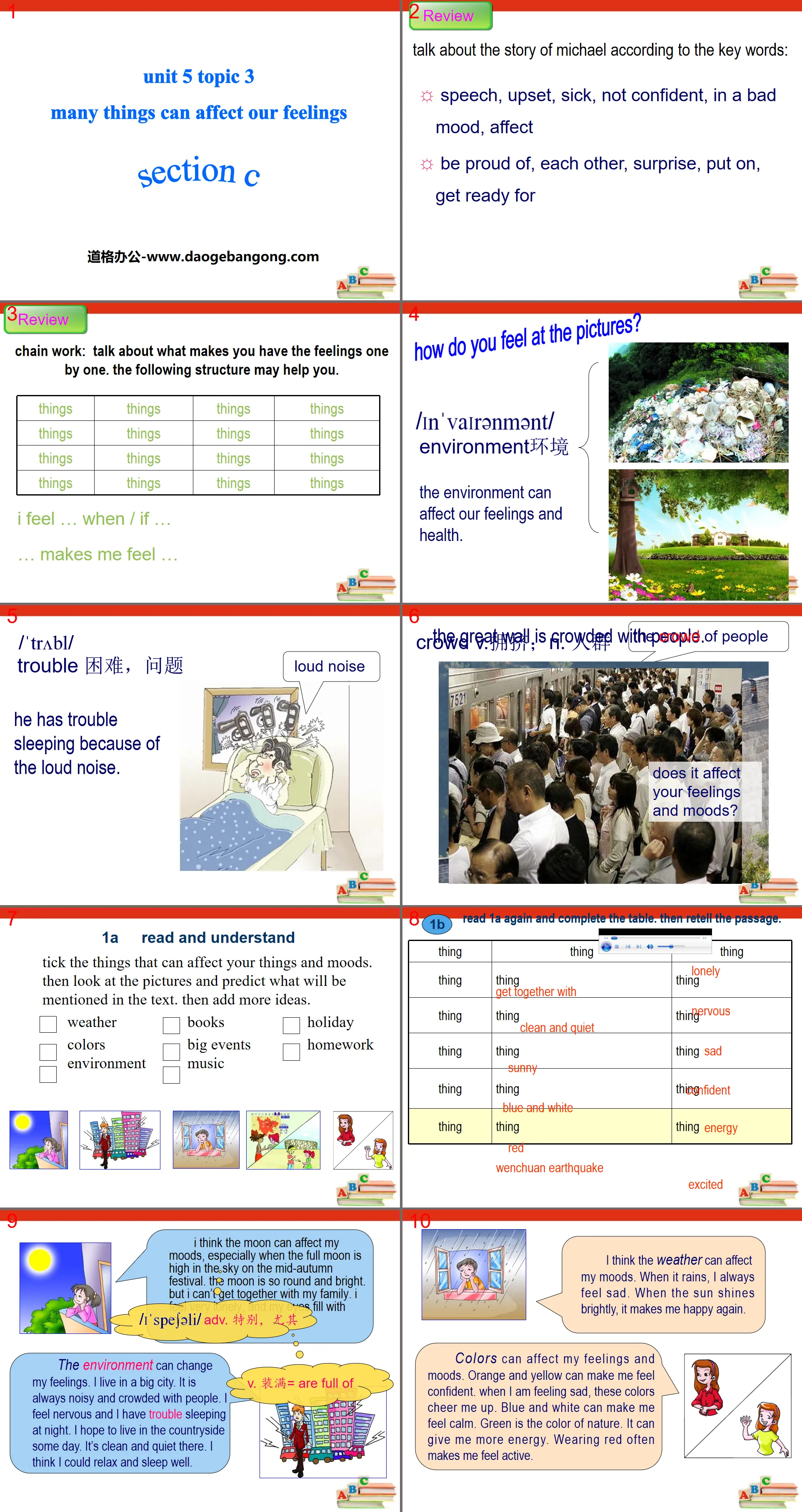 《Many things can affect our feelings》SectionC PPT
