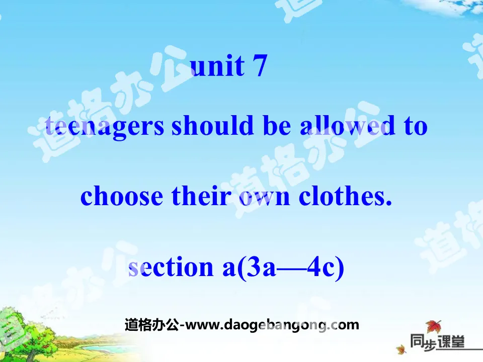 "Teenagers should be allowed to choose their own clothes" PPT courseware 14