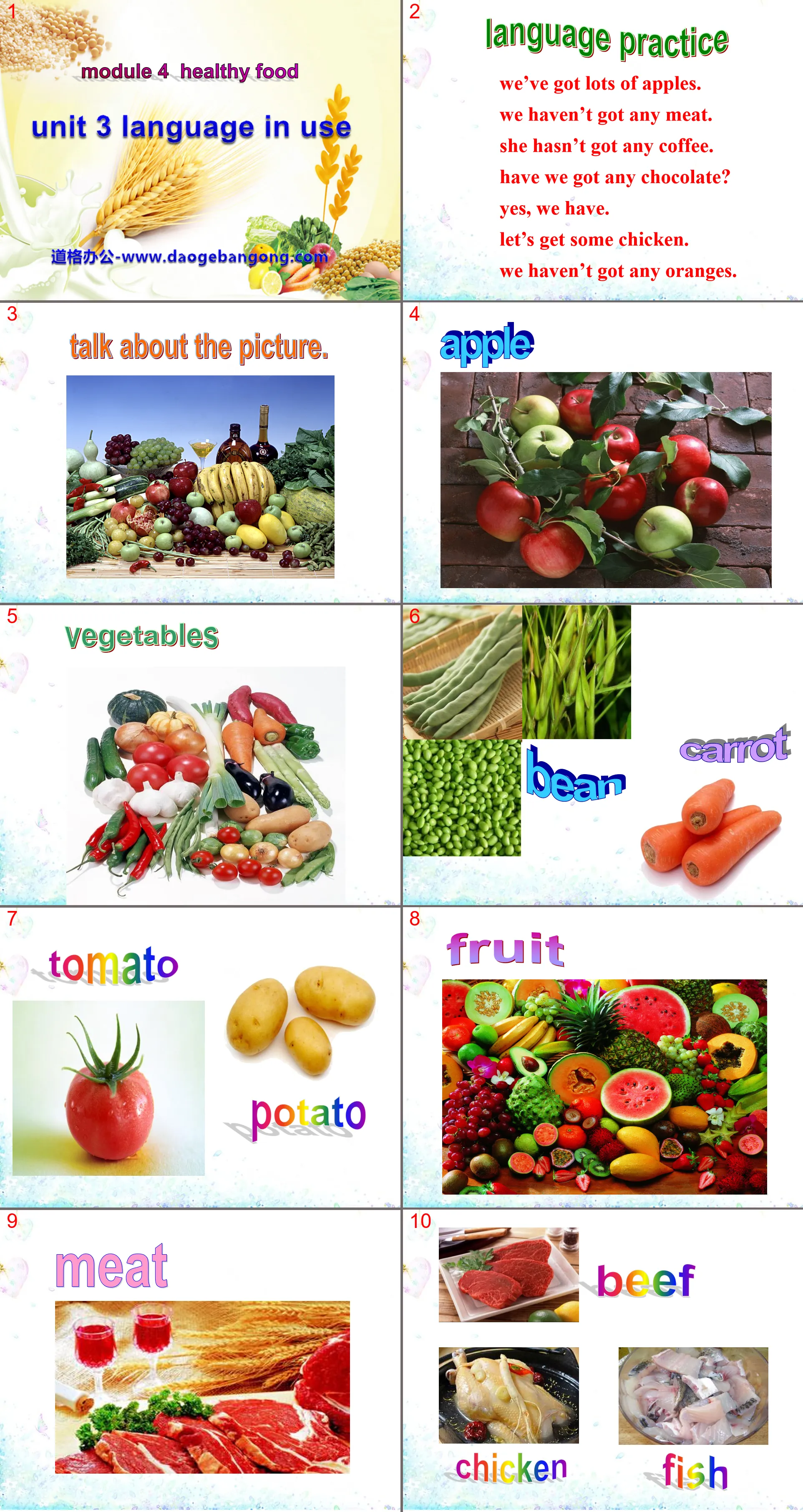 《Language in use》Healthy food PPT课件
