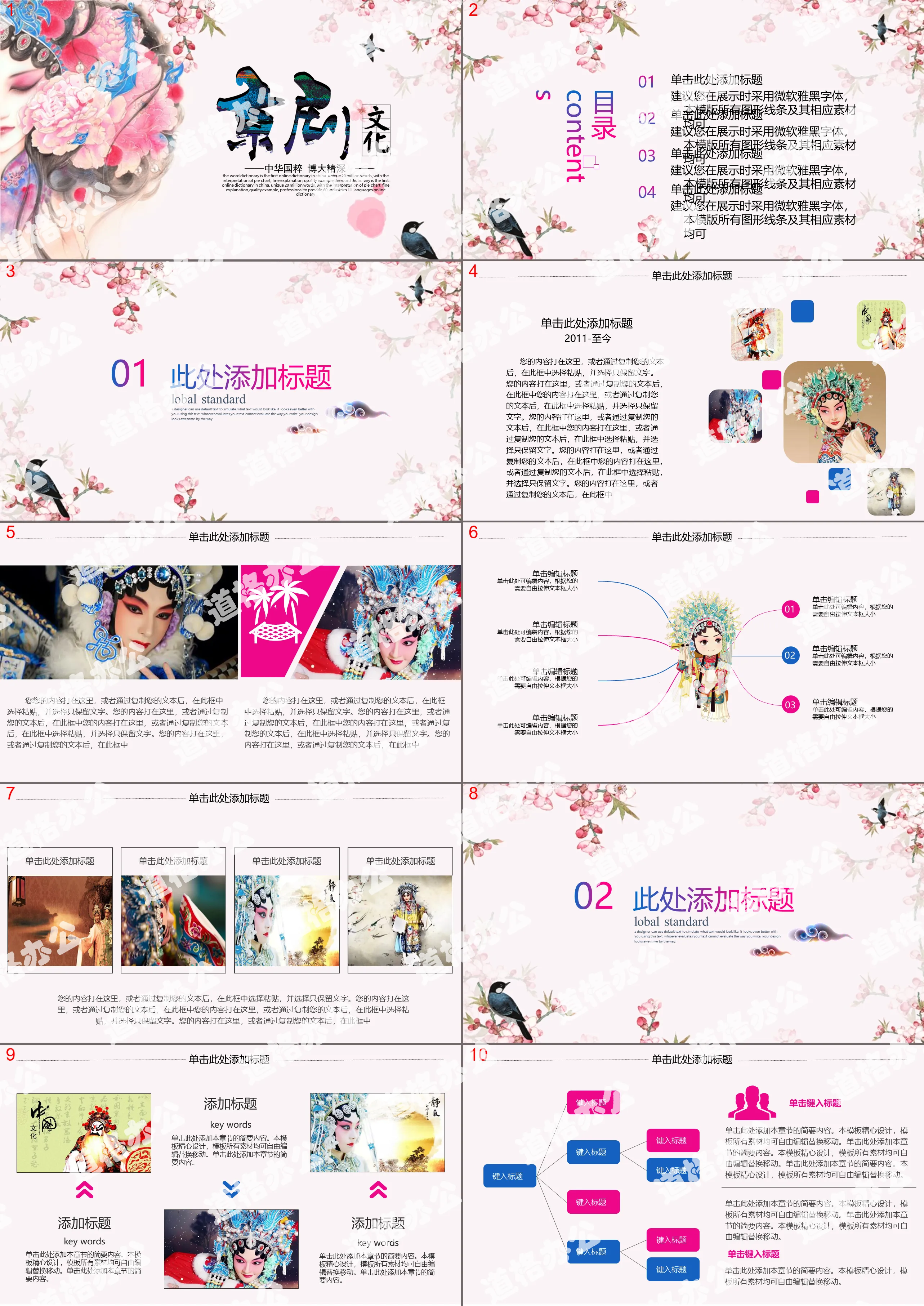 Beautiful Peking Opera Theme PPT Template