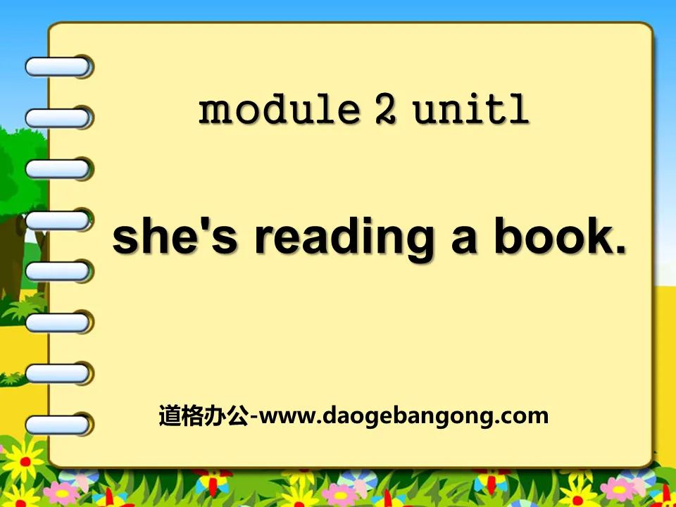 "She's reading a book" PPT courseware