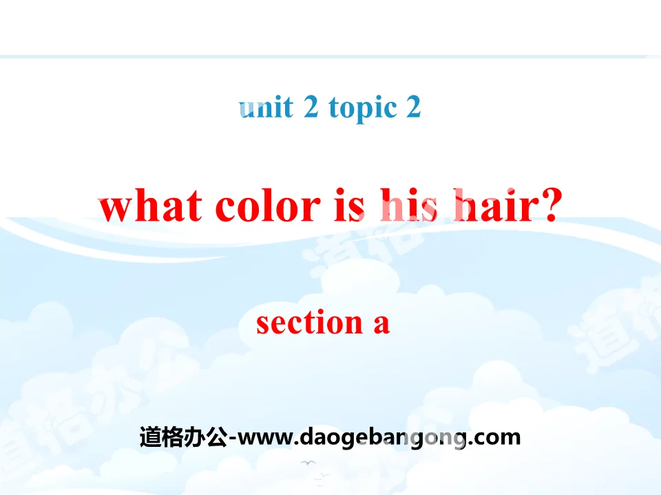 "What color is his hair?" SectionA PPT