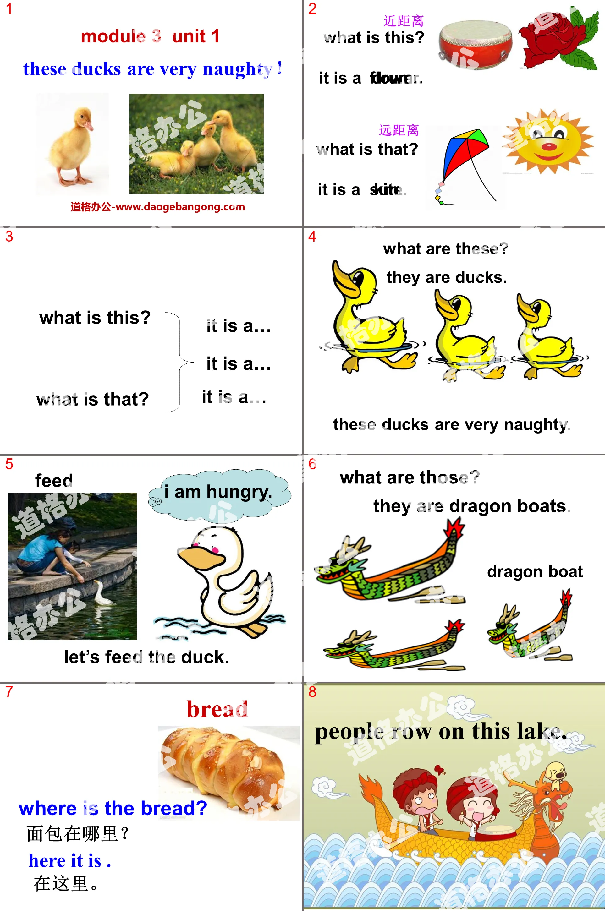 "These ducks are very naughty!" PPT courseware