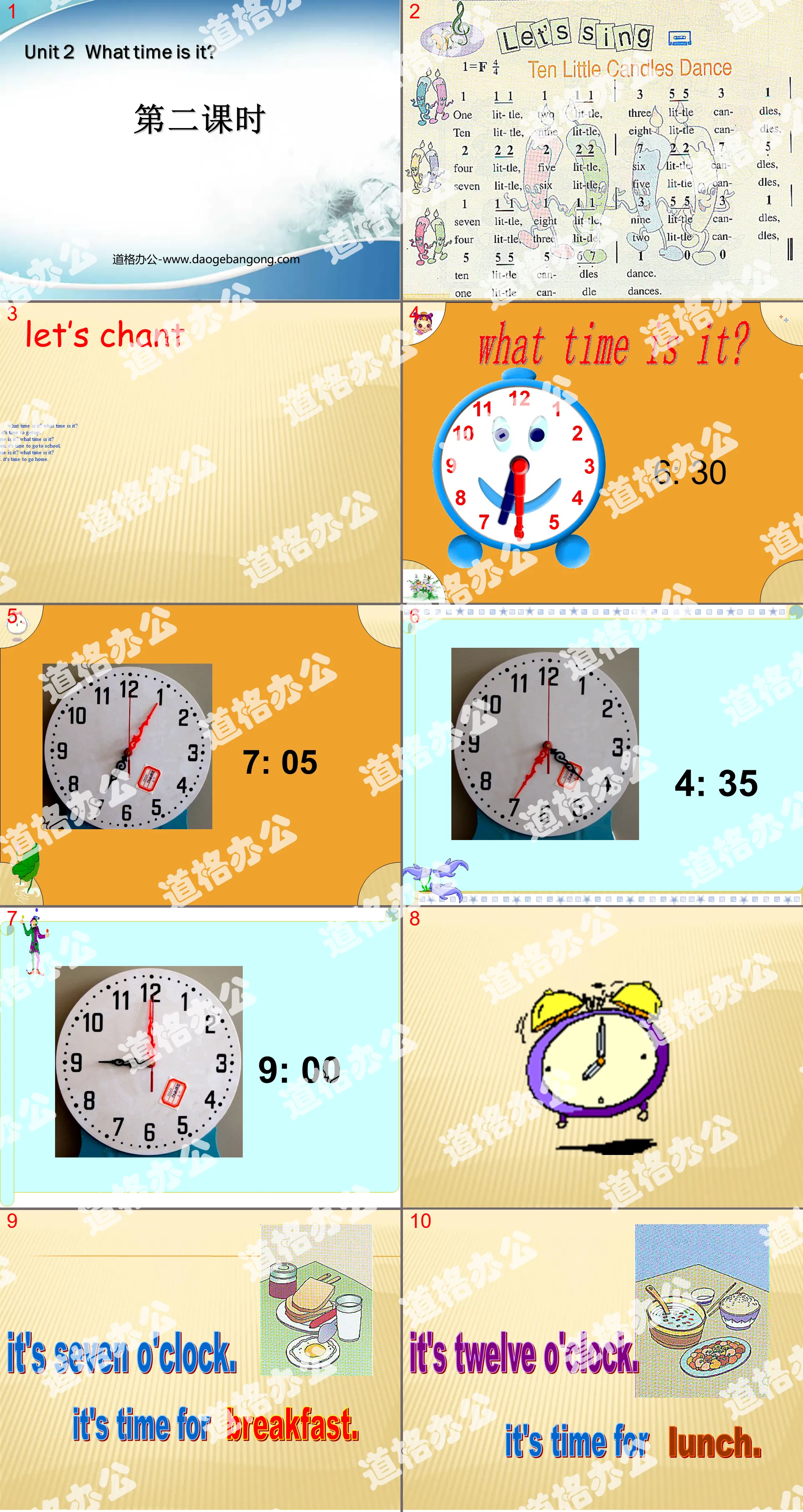 "What Time Is It?" PPT courseware for the second lesson