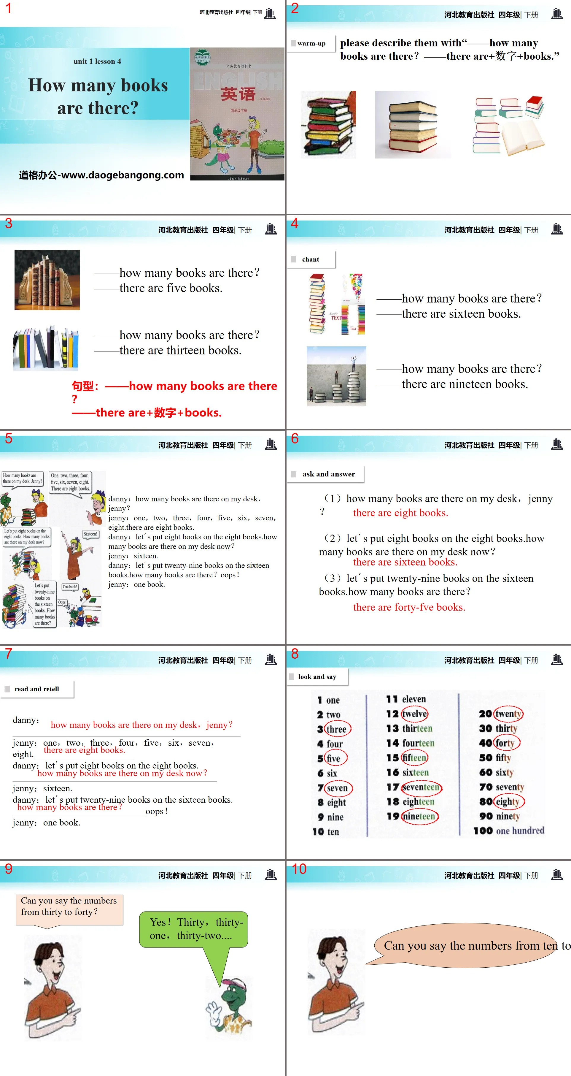 "How Many Books Are There?" Hello Again! PPT teaching courseware