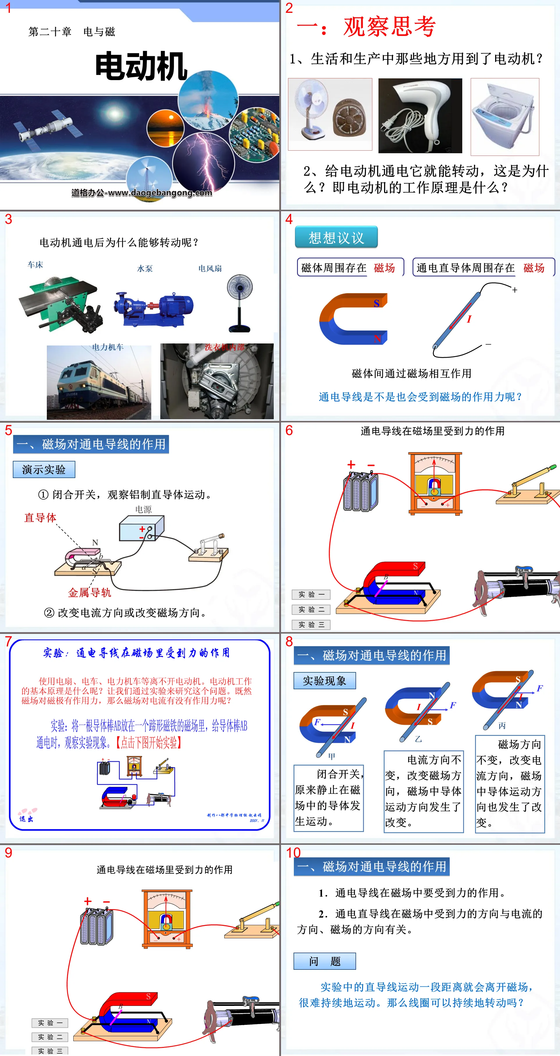 "Electric Motor" Electricity and Magnetism PPT Courseware