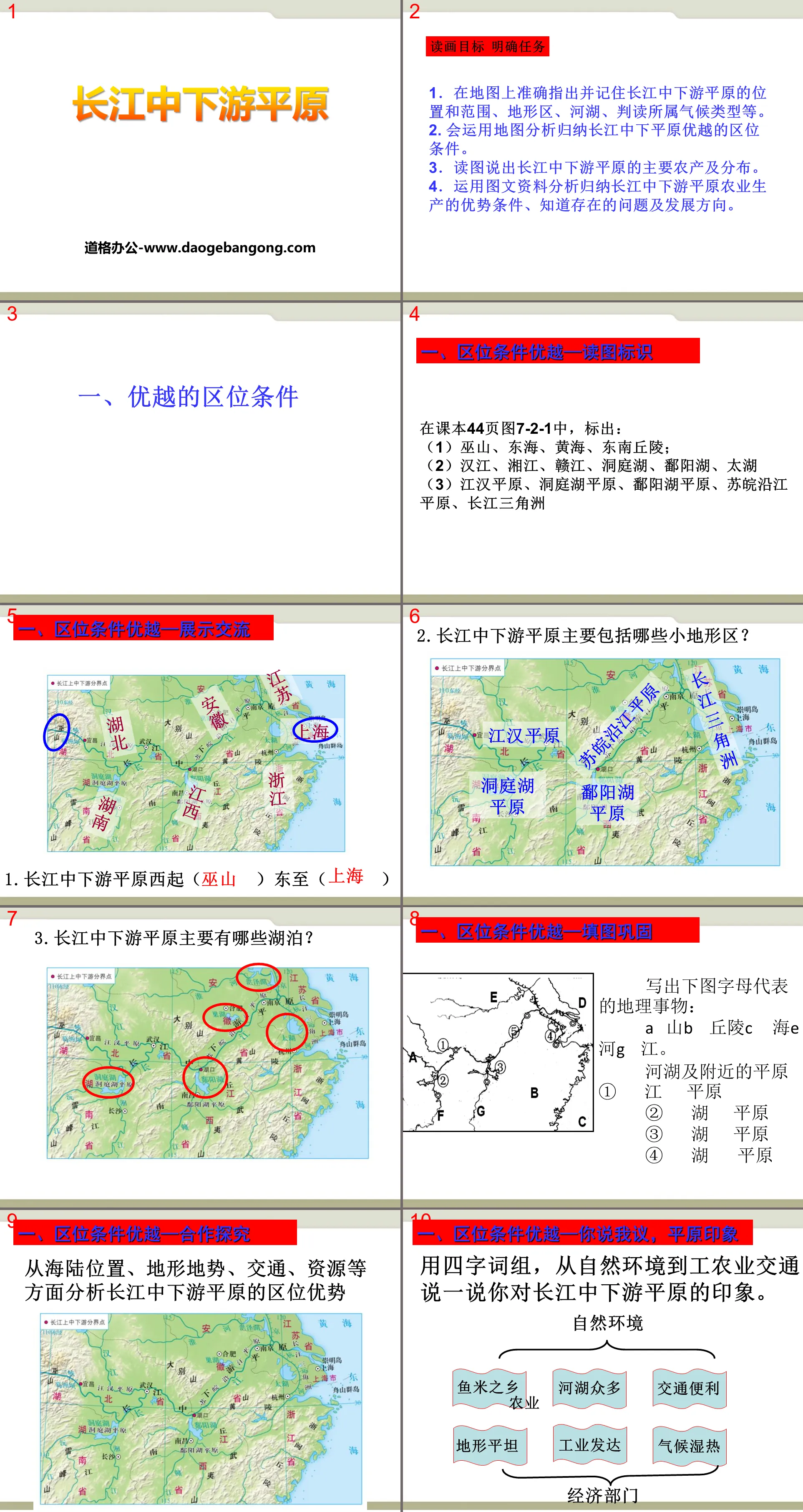 "Middle and Lower Yangtze Plains" PPT courseware