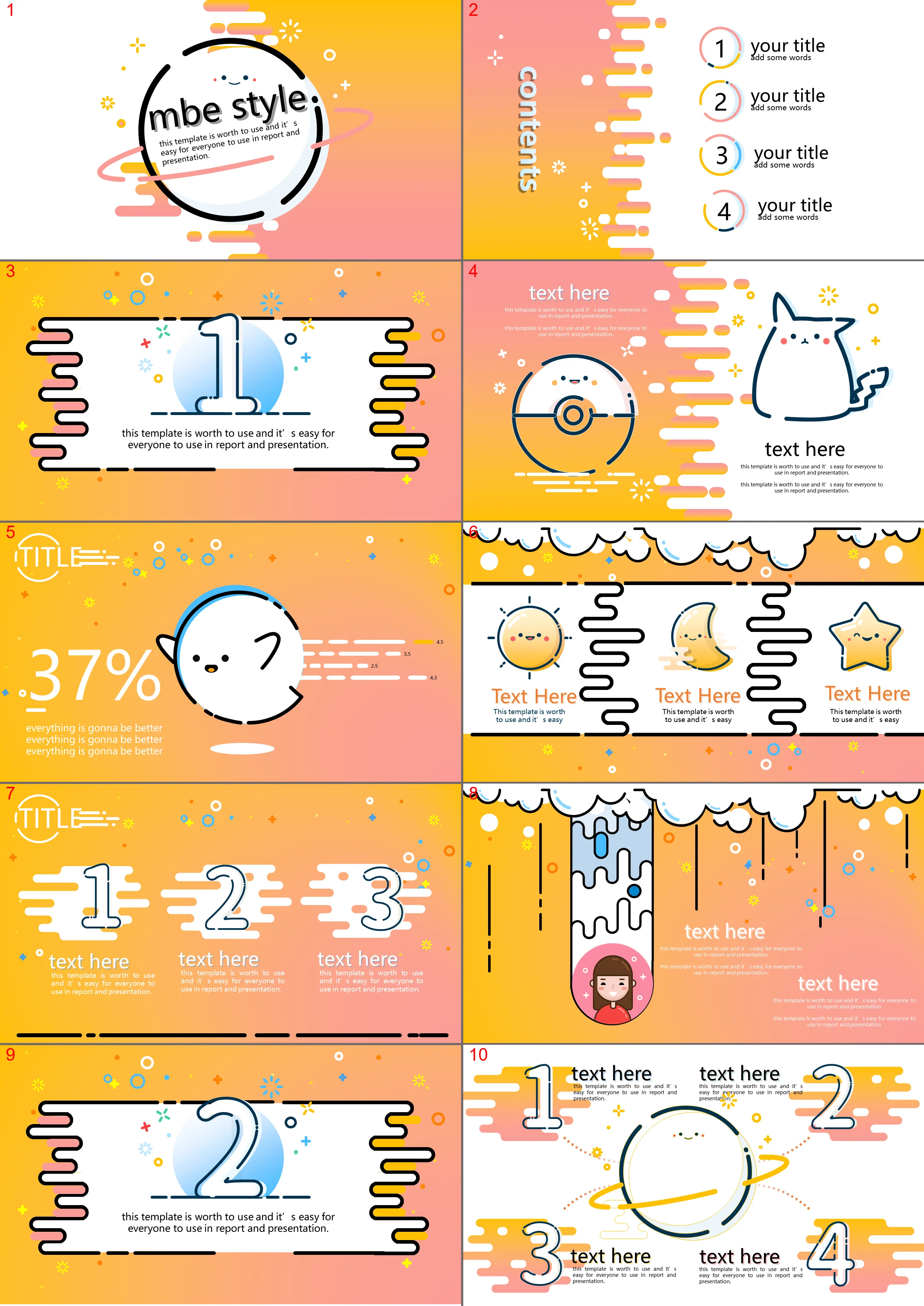 Cartoon MBE style PPT template free download