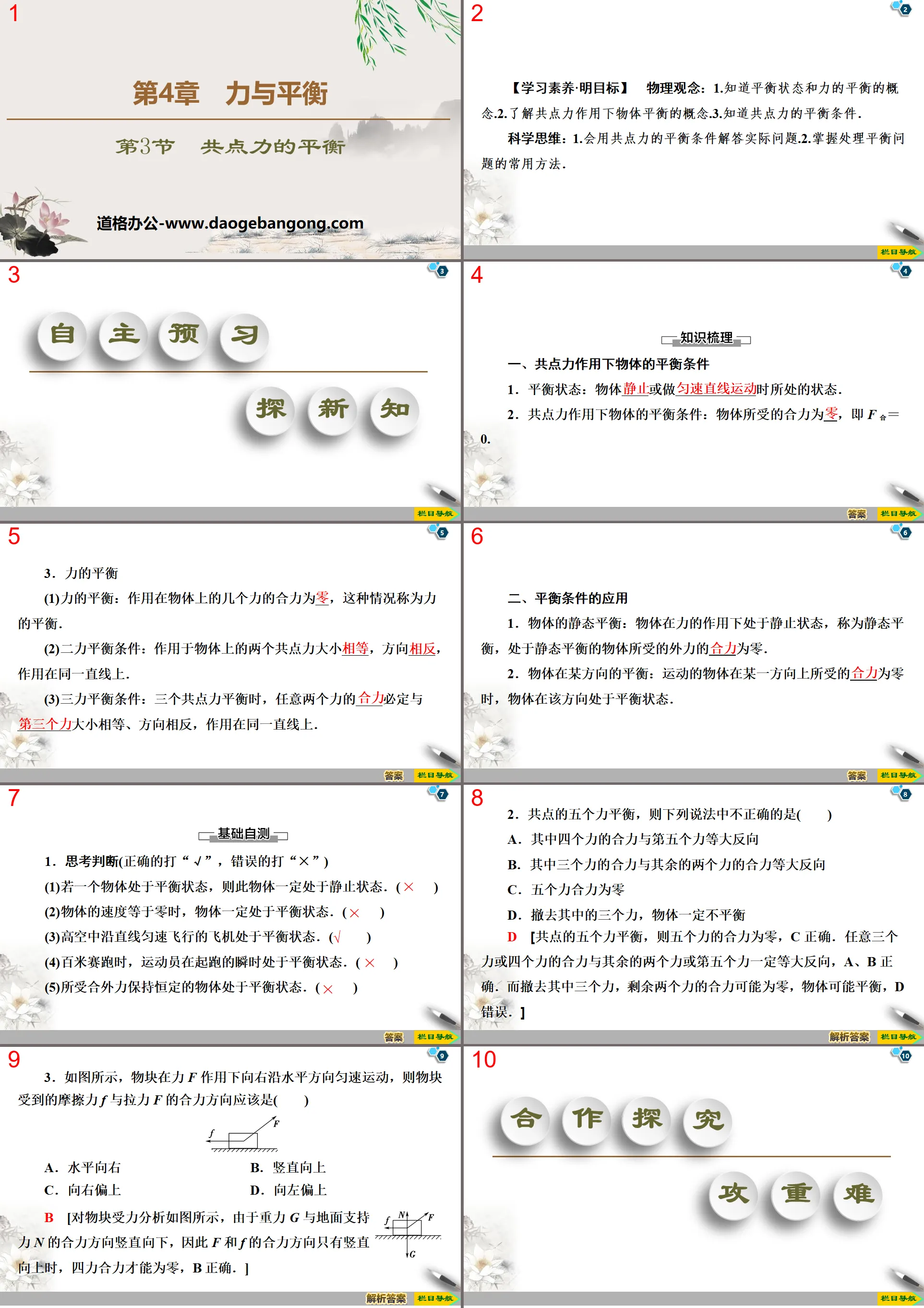 "Balance of Common Point Forces" Force and Balance PPT Courseware