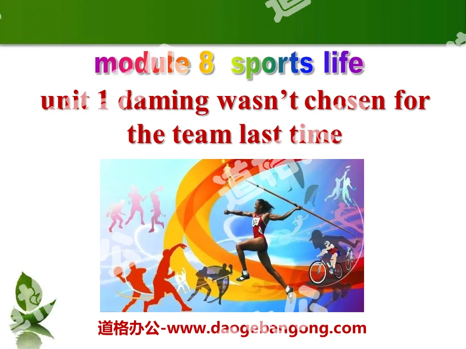 《Daming wasn't chosen for the team last time》Sports life PPT課件2