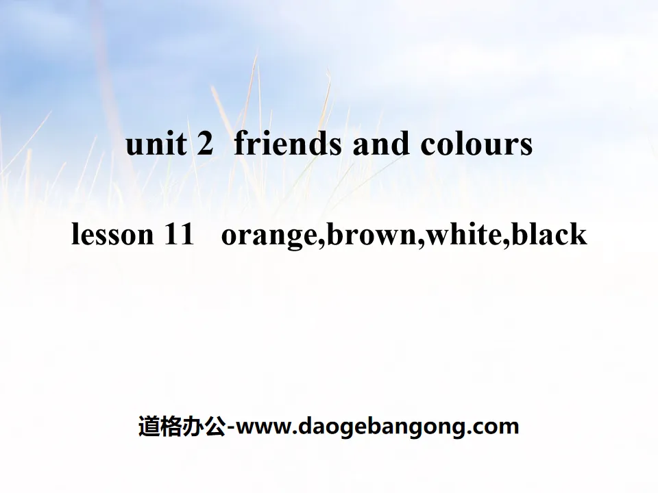 《Orange,Brown,White,Black》Friends and Colours PPT教学课件
