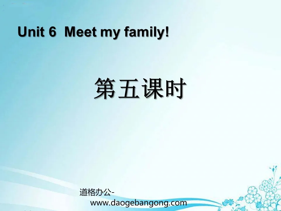 《Meet my family!》第五课时PPT课件