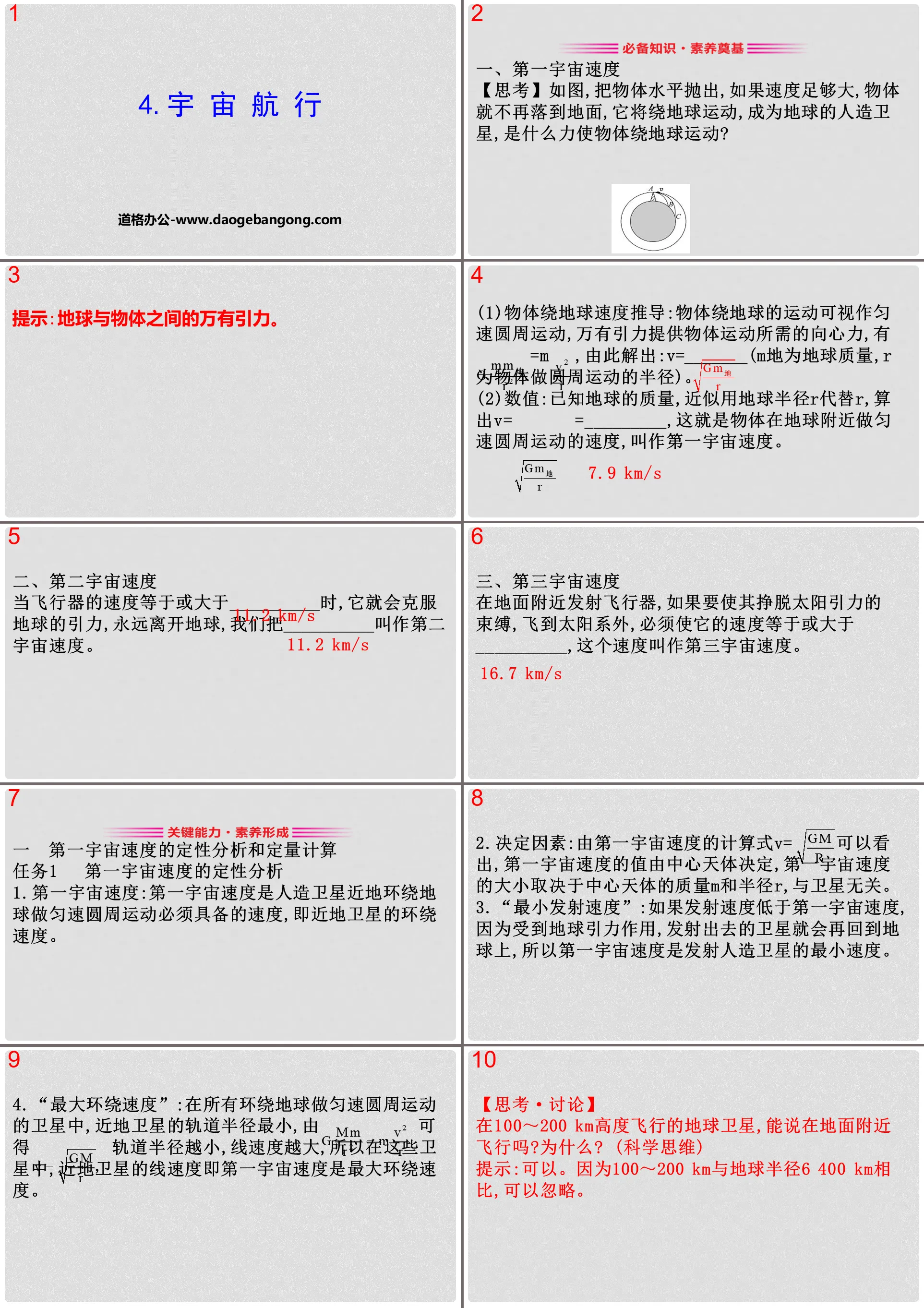 《宇宙航行》万有引力与宇宙航行PPT课件