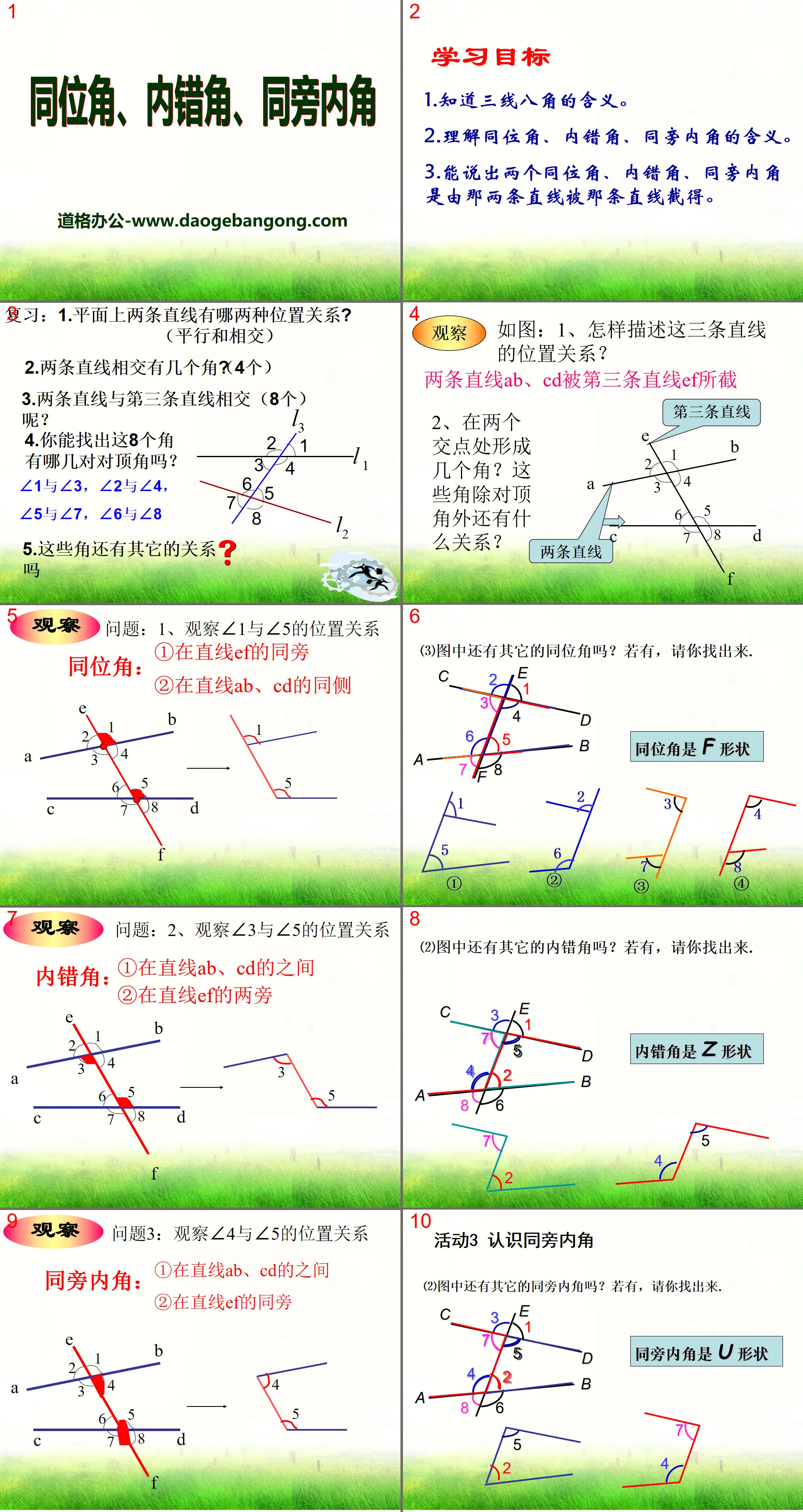 《同位角、内错角、同旁内角》PPT课件2
