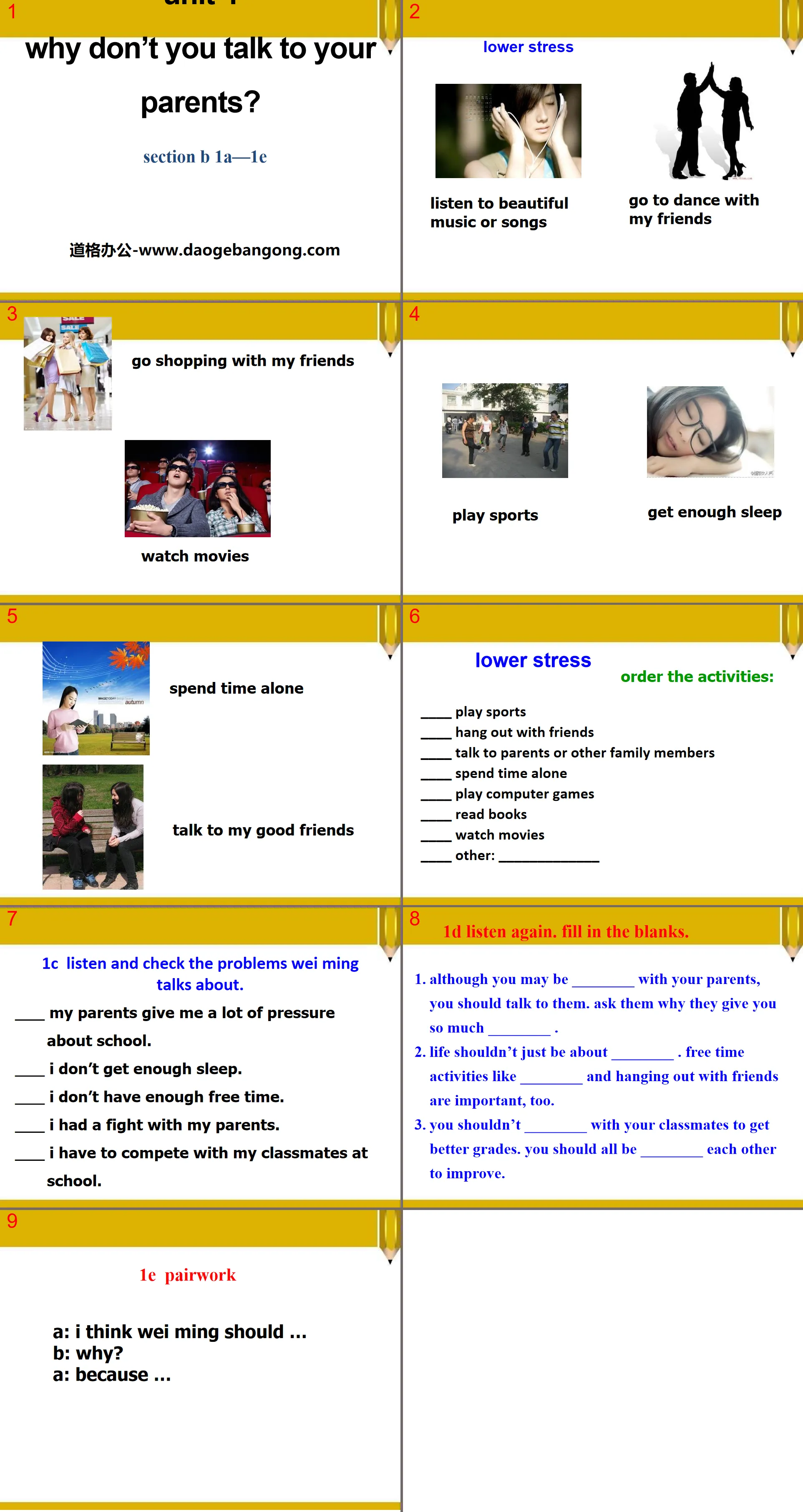 "Why don't you talk to your parents?" PPT courseware 9