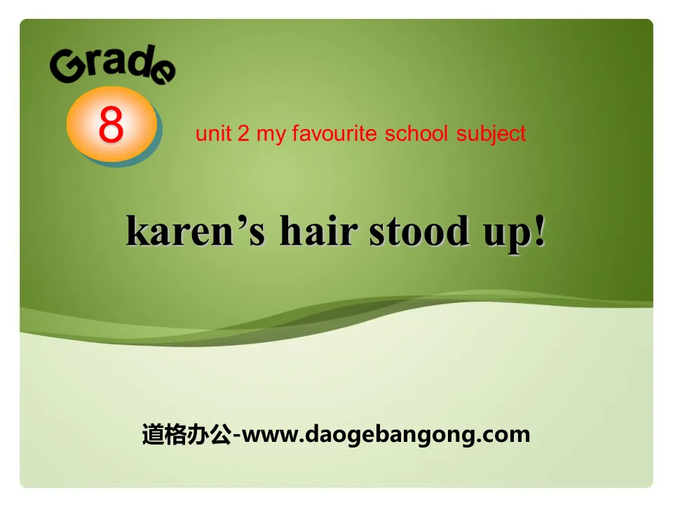 《Karen's Hair Stood Up!》My Favourite School Subject PPT教学课件

