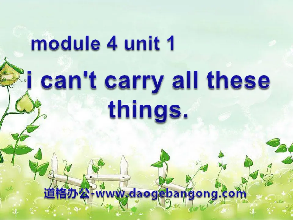 "I can't carry all these things" PPT courseware 2