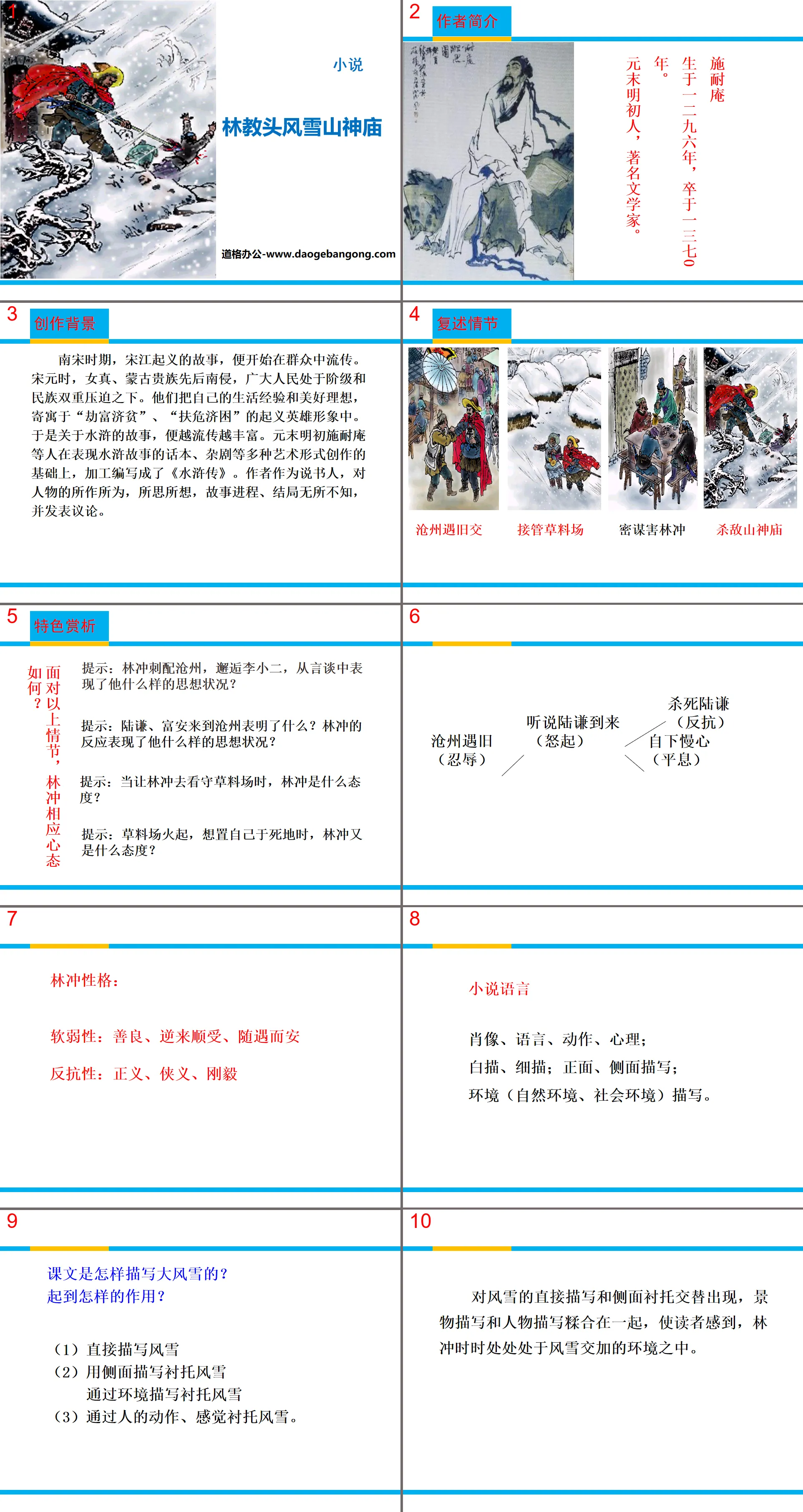 《林教頭風雪山神殿》PPT教學課件