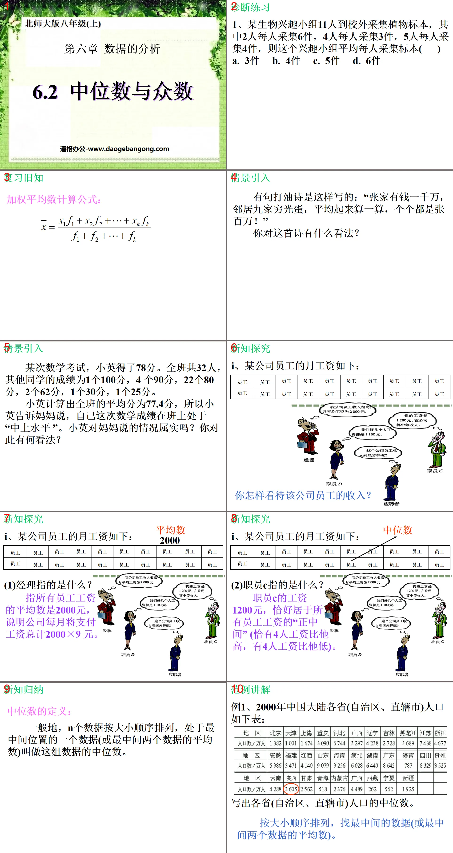 《中位數與眾數》資料的分析PPT課件2