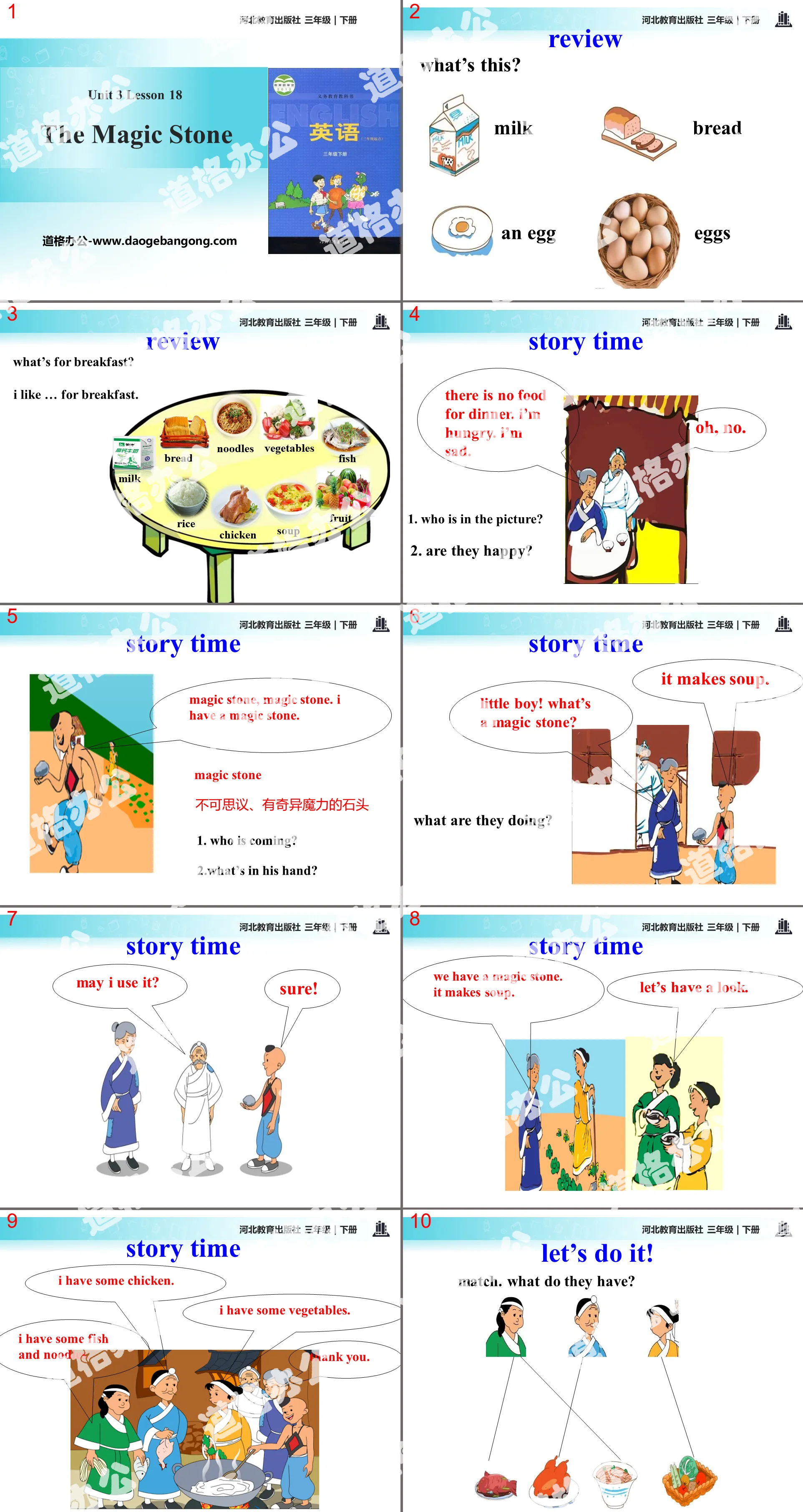 "The Magic Stone" Food and Meals PPT