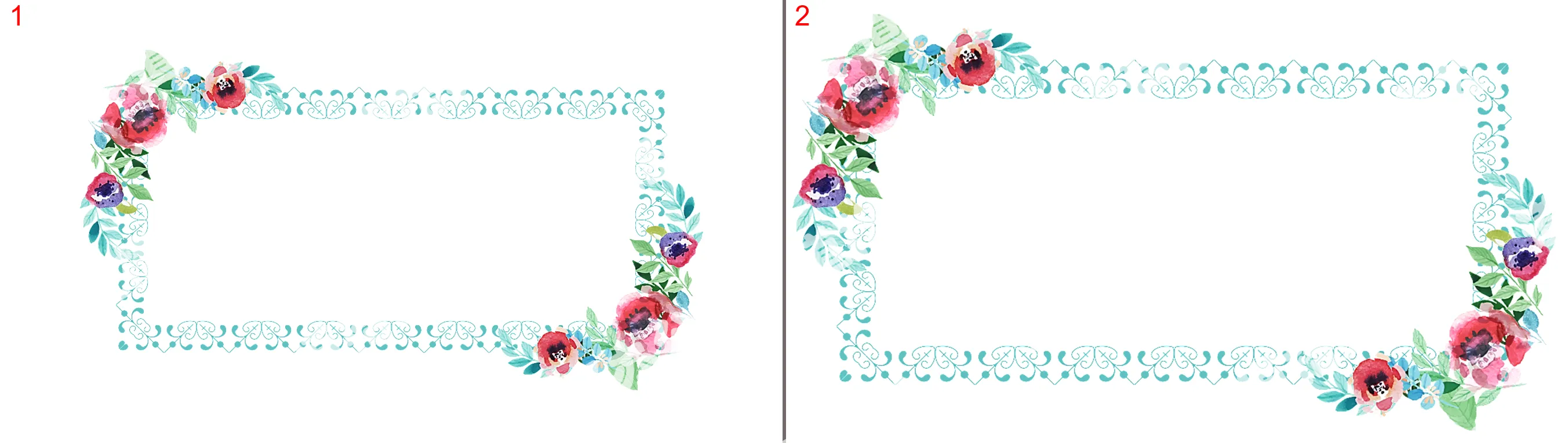 Watercolor flower border PPT background picture
