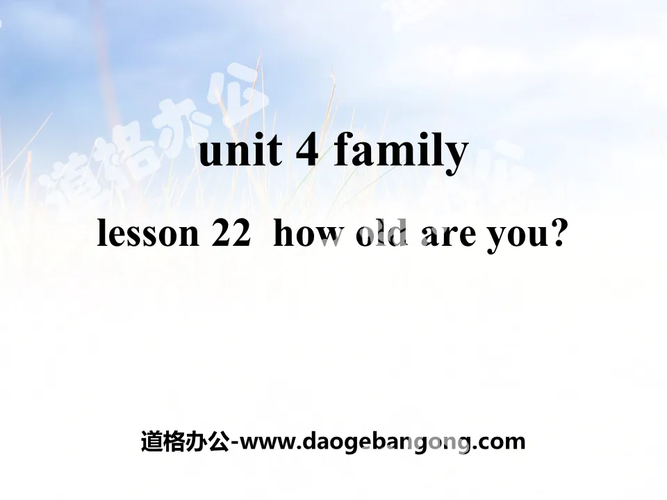 《How old are you?》Family PPT教学课件
