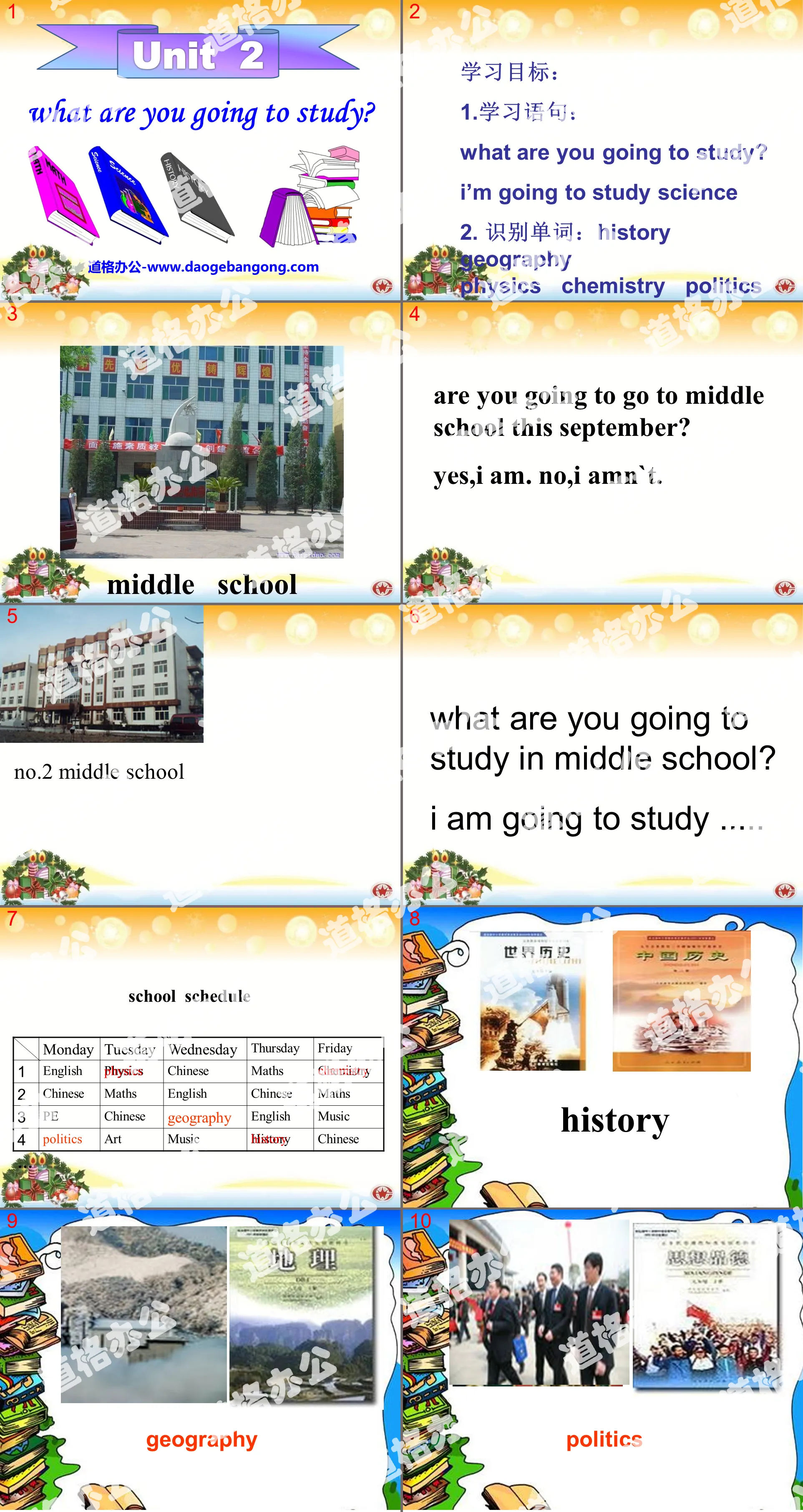 "What are you going to study?" PPT courseware 2