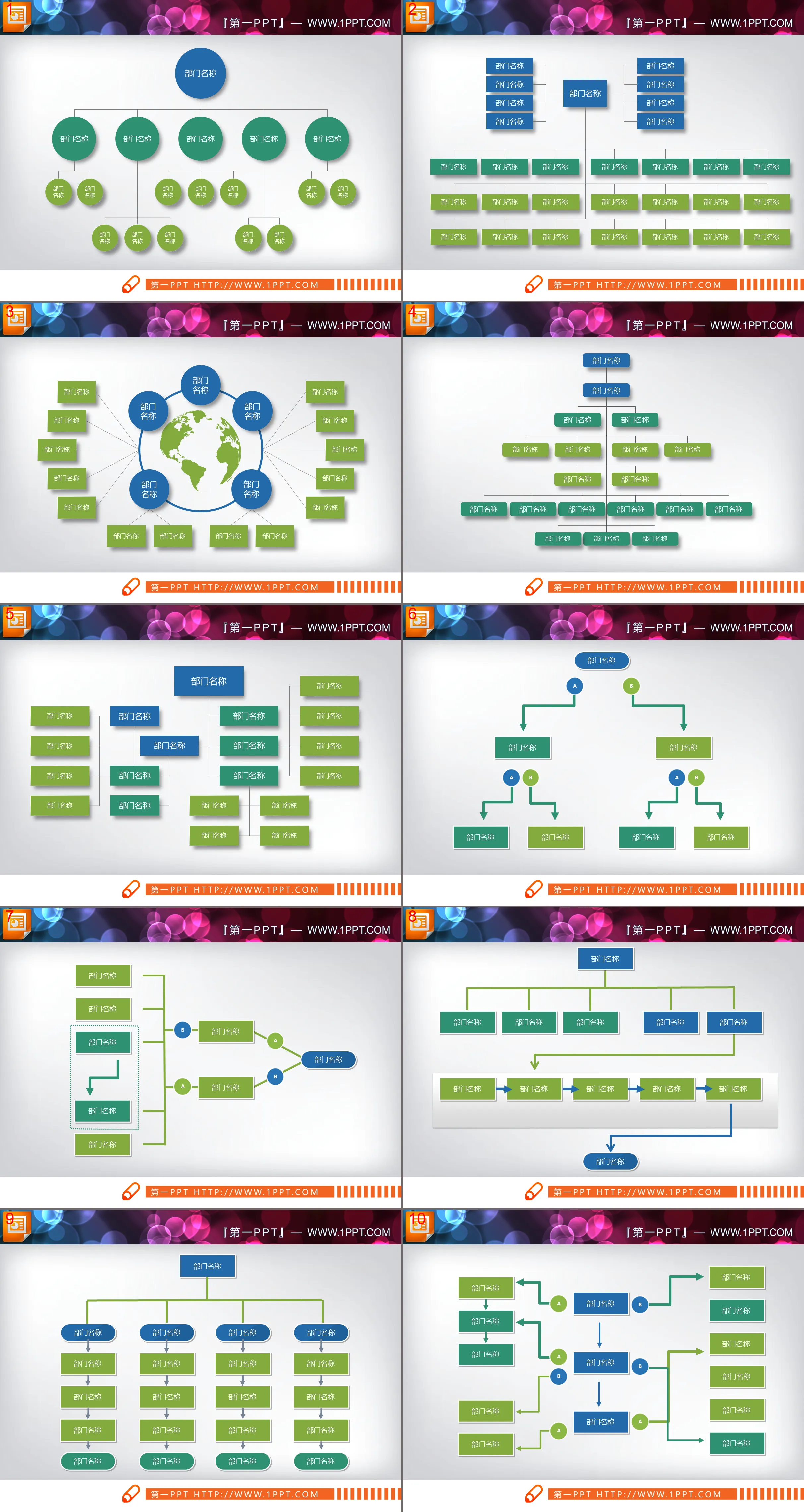 18 commonly used PPT organization charts