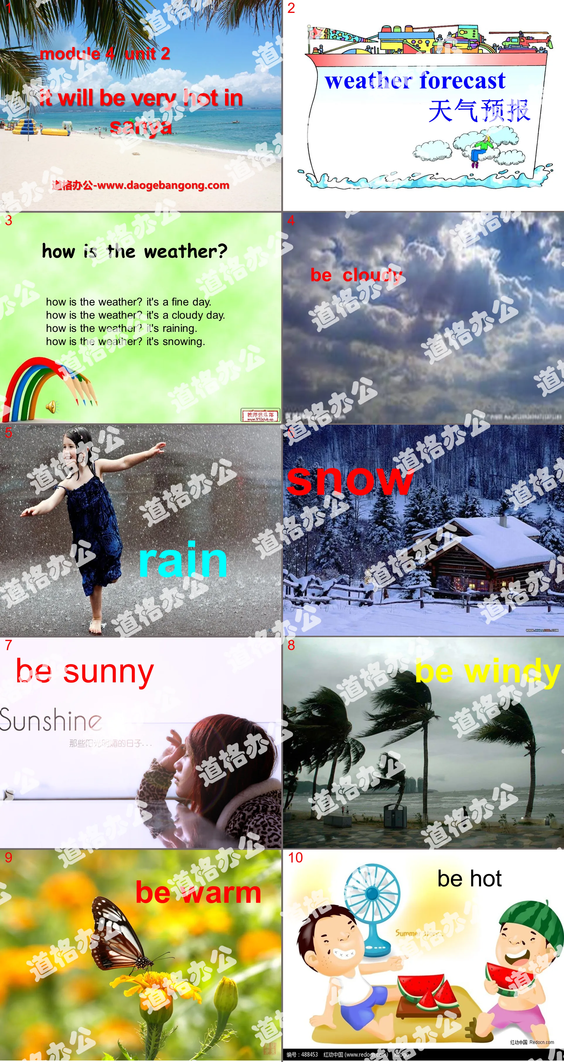 "It will be very hot in Sanya" PPT courseware 3