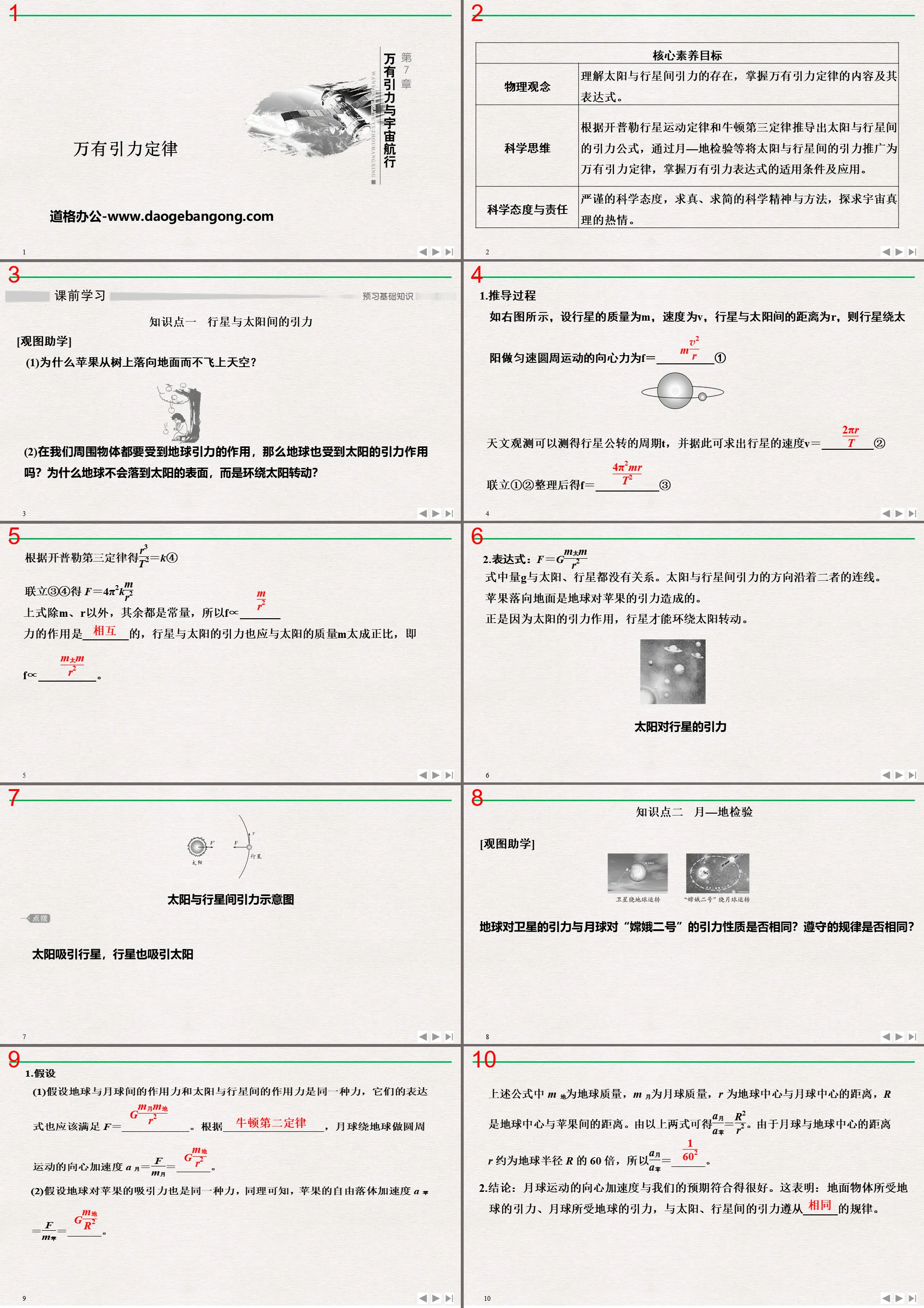 《万有引力定律》万有引力与宇宙航行PPT优质课件