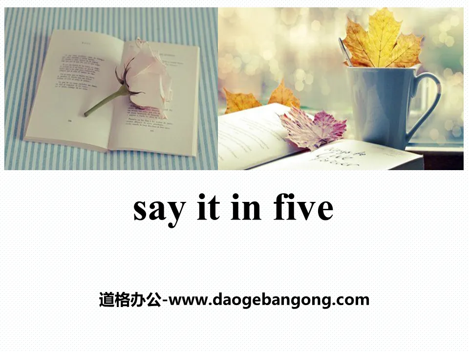 《Say It in Five》Stories and Poems PPT