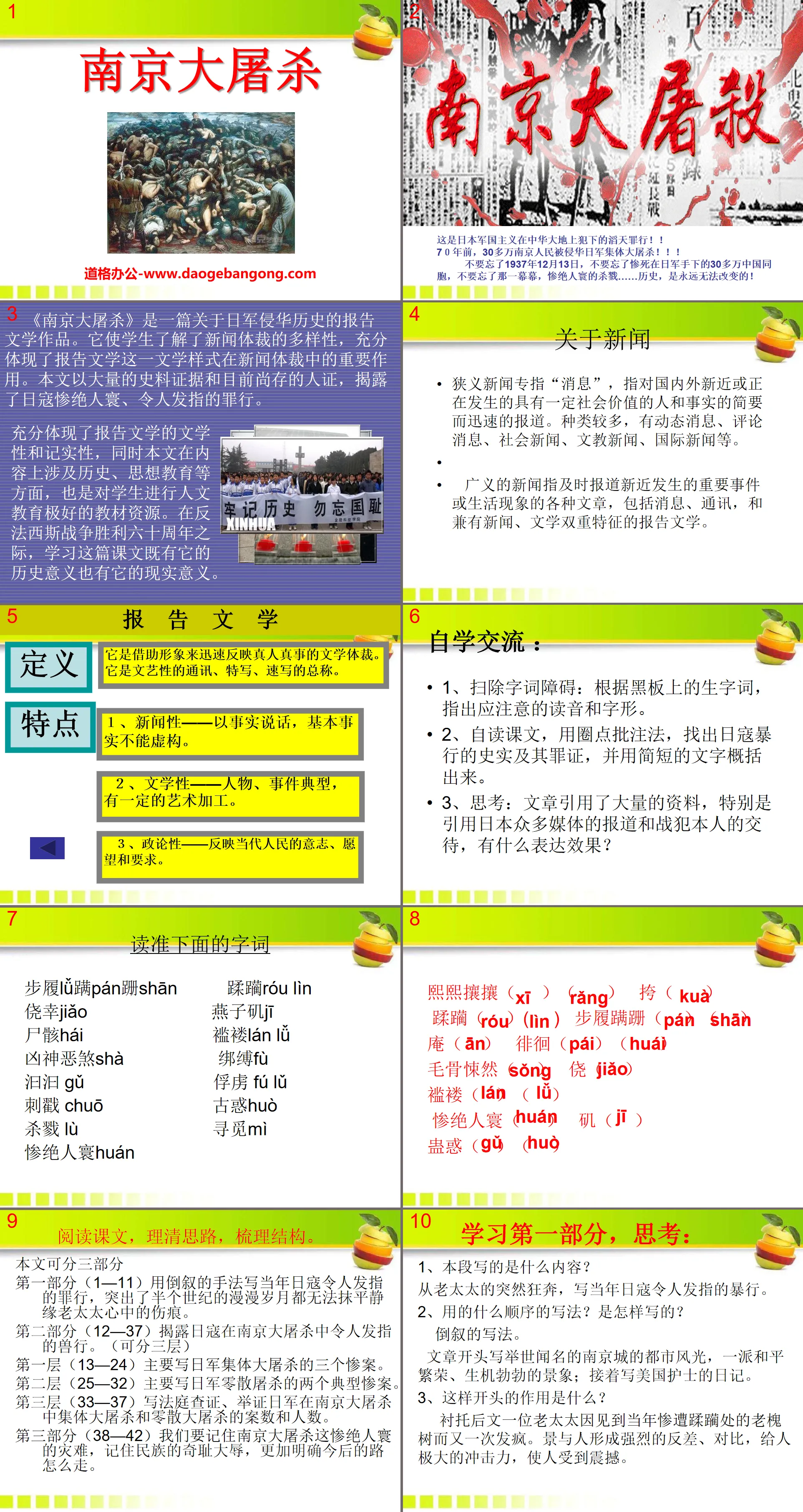 "Nanjing Massacre" PPT courseware