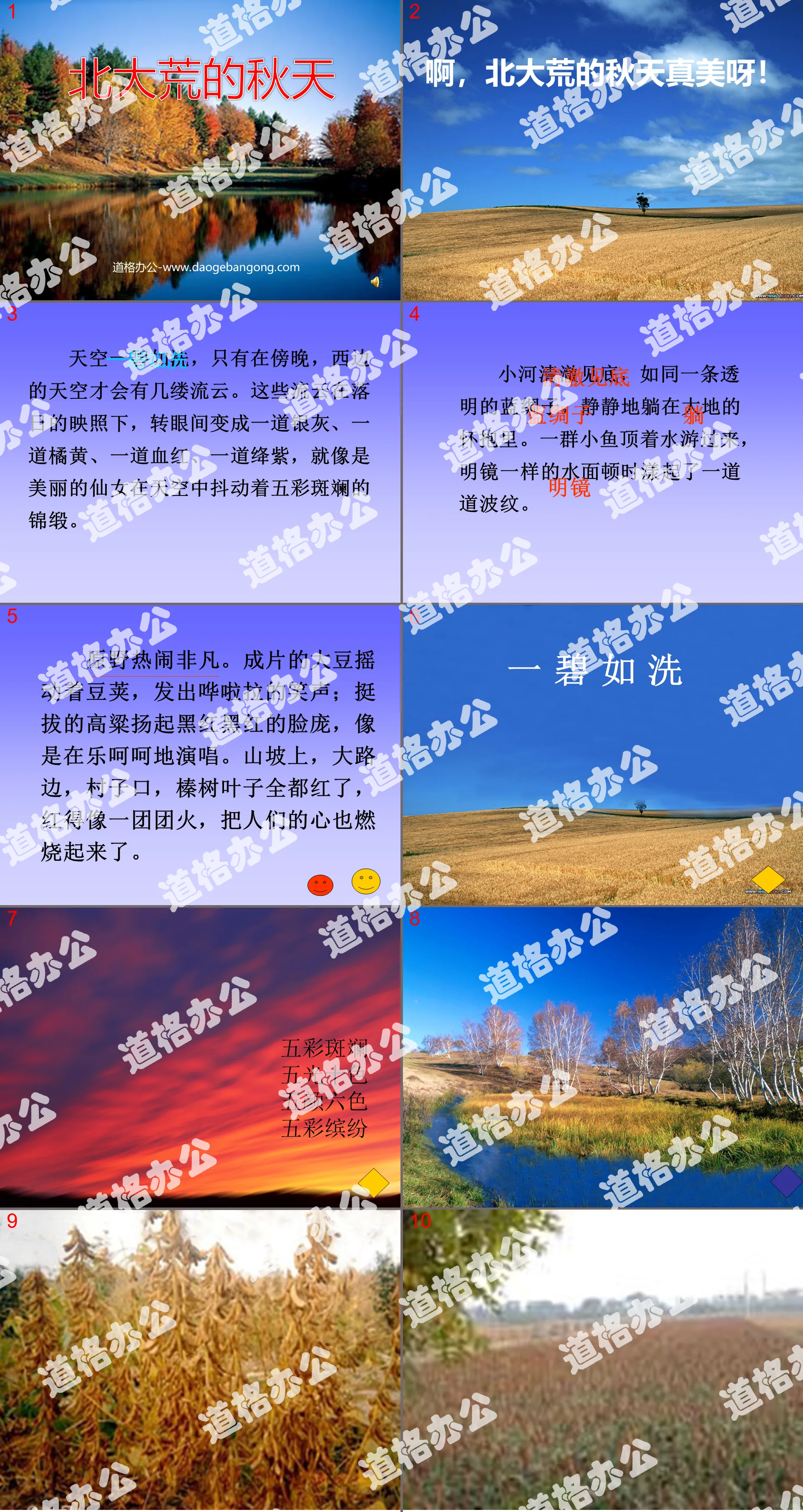 "Autumn in Beidahuang" PPT courseware 2