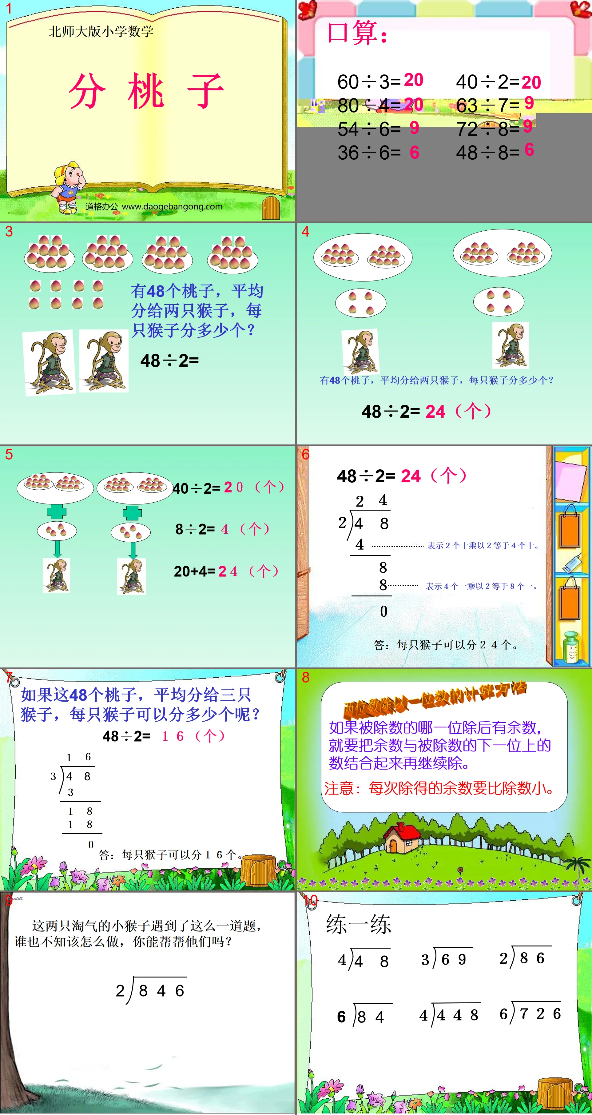 《分桃子》除法PPT课件
