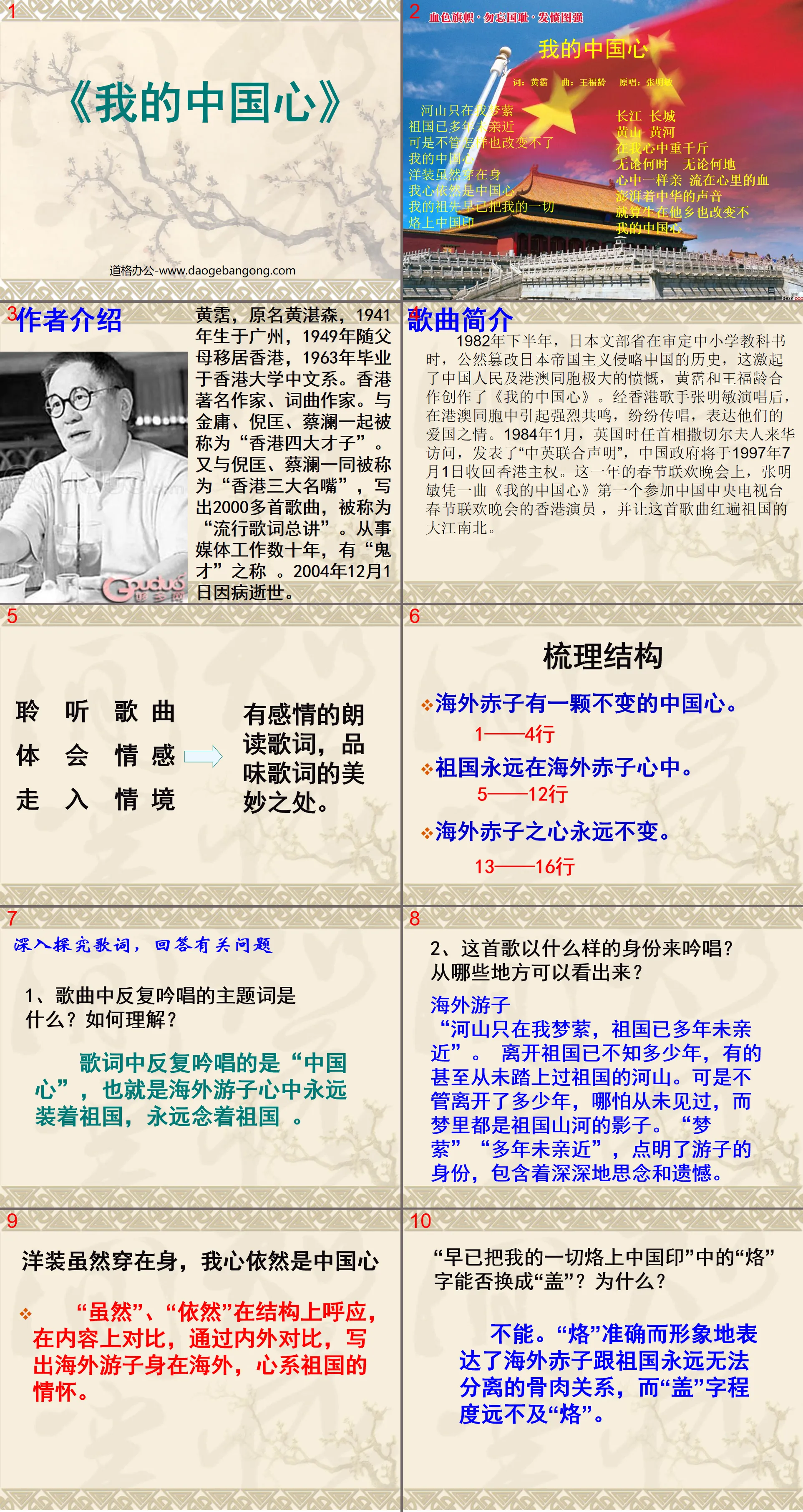 "My Chinese Heart" PPT Courseware 2